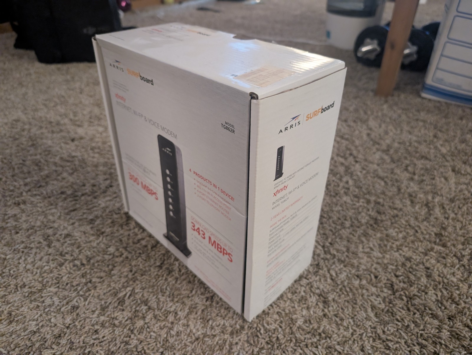 Xfinity Modem Router ARRIS SURFboard TG862R DOCSIS 3.0 Retail Version