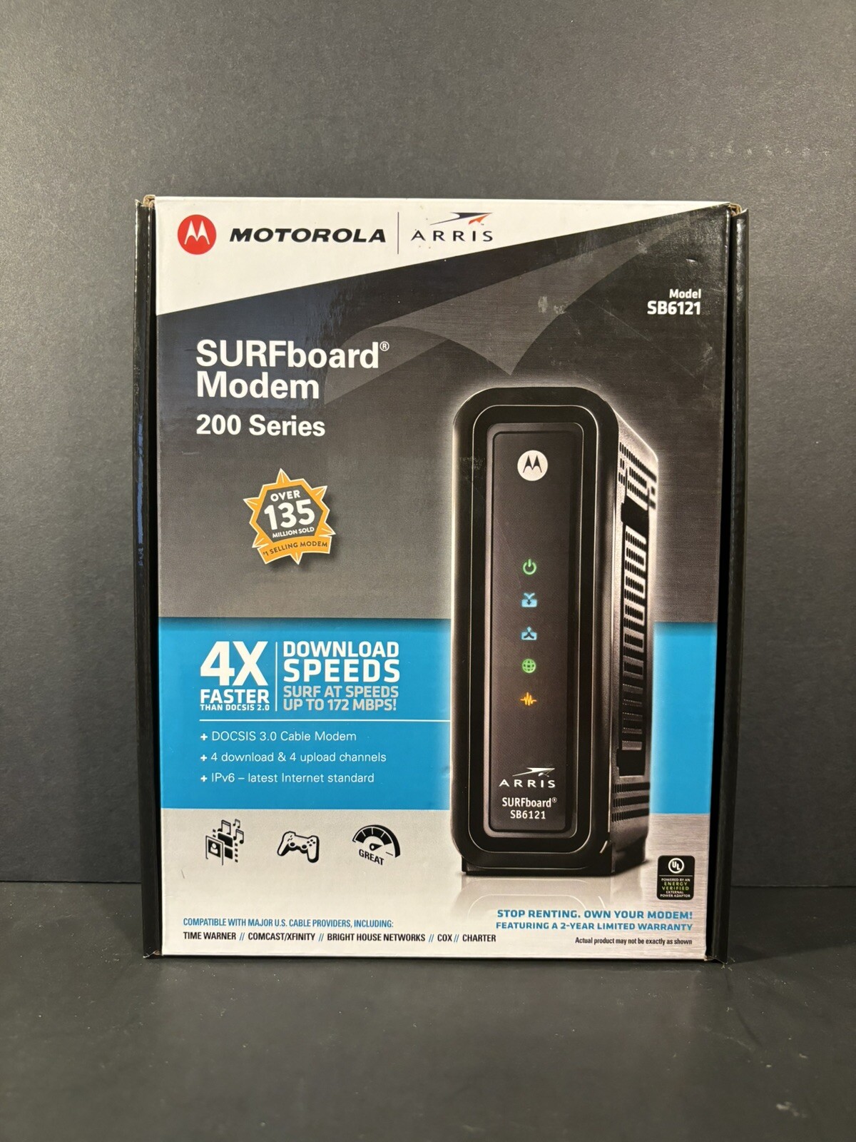 MOTOROLA Arris SurfBoard SB6121 DOCSIS 3.0 Cable Internet Wifi Modem 200 Series