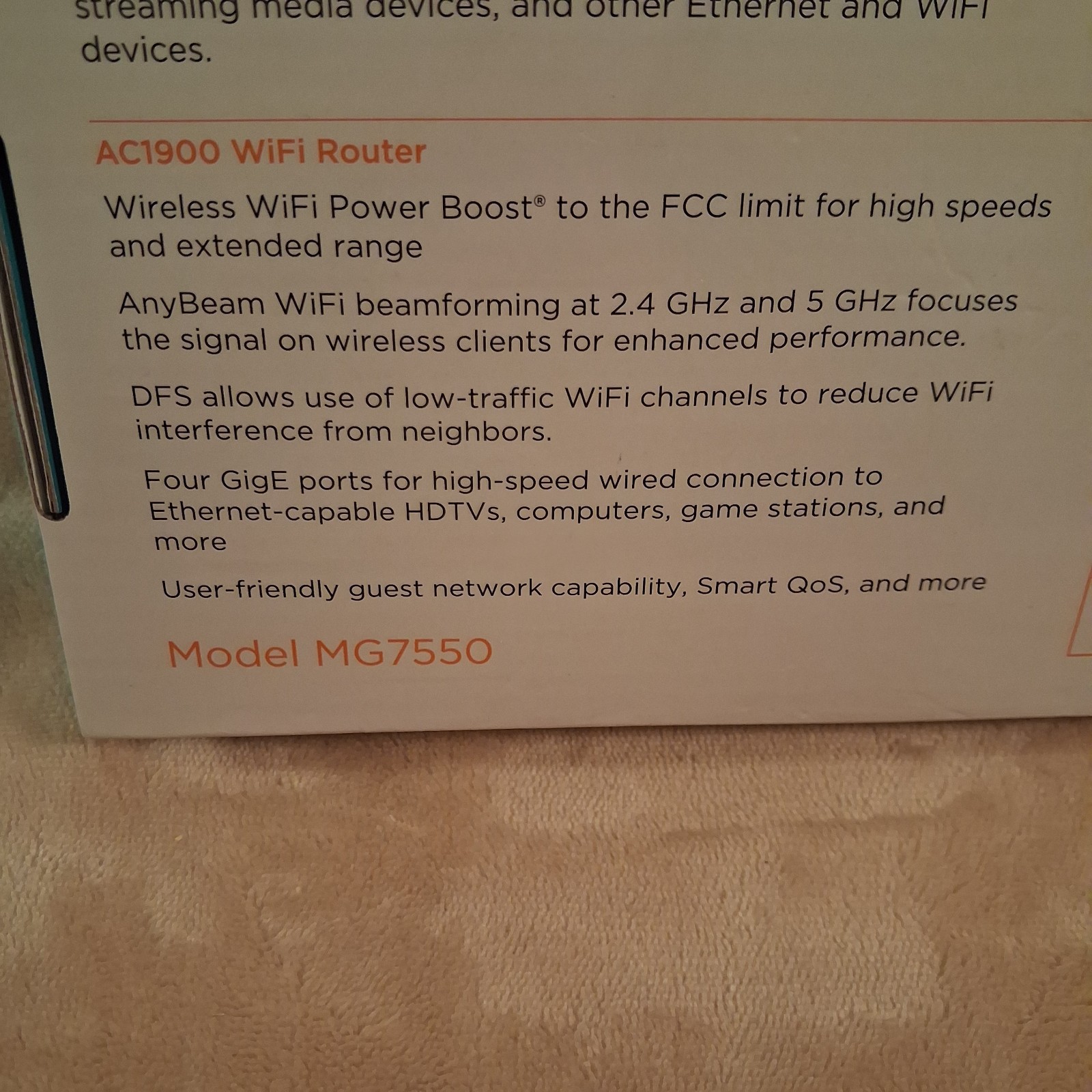 Motorola MG7550 16×4 DOCSIS 3.0 Cable Modem AC1900 Dual Band WiFi Router Combo