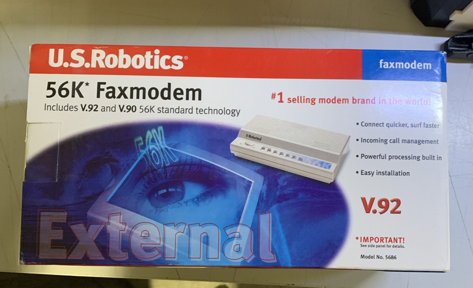 Vintage U.S. Robotics 56K Faxmodem 5686