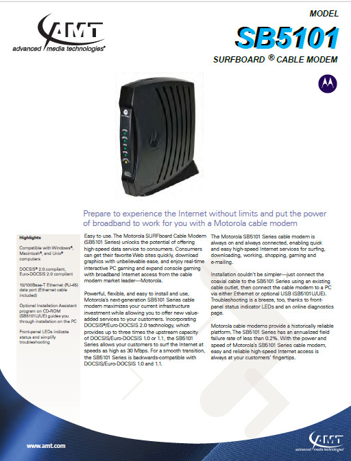 Motorola SURFboard SB5101 Cable Modem