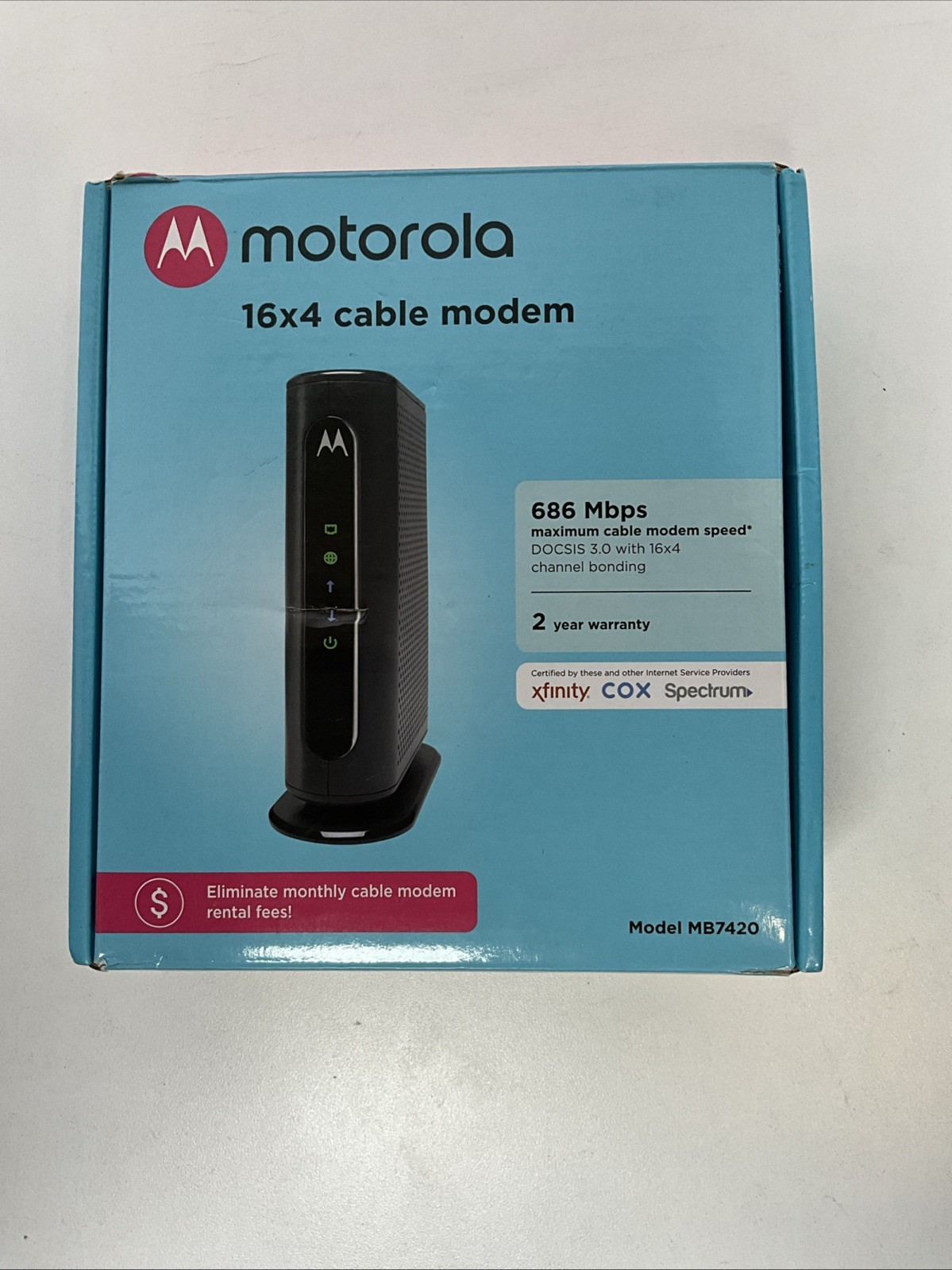 Motorola MB7420-10 16×4 686 Mbps DOCSIS 3.0 Cable Modem