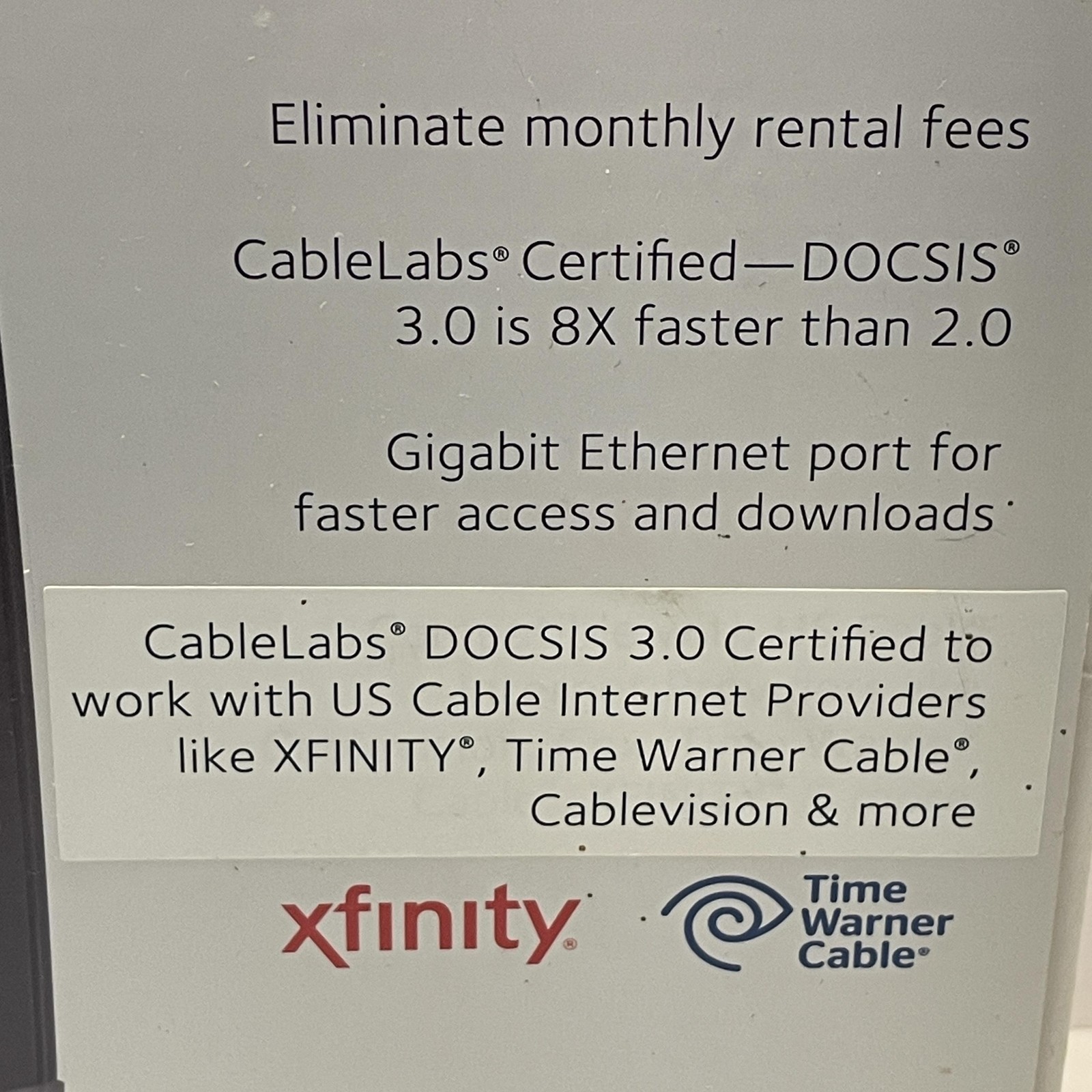 NETGEAR CM400 DOCSIS 3.0 High Speed Cable Modem 340Mbps Gigabit Xfinity Spectrum