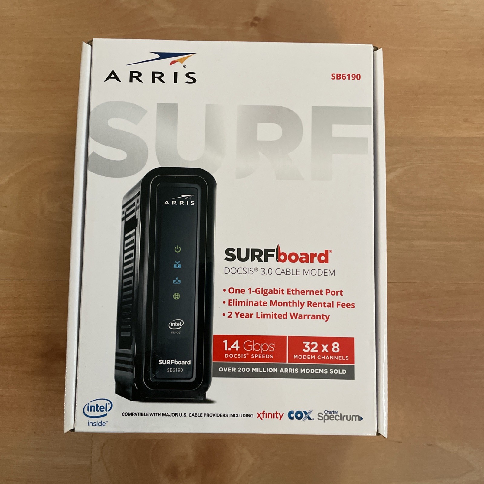 ARRIS SURFboard SB6190 DOCSIS 3.0 Cable Modem 32×8 Gigabit, Open box Never used