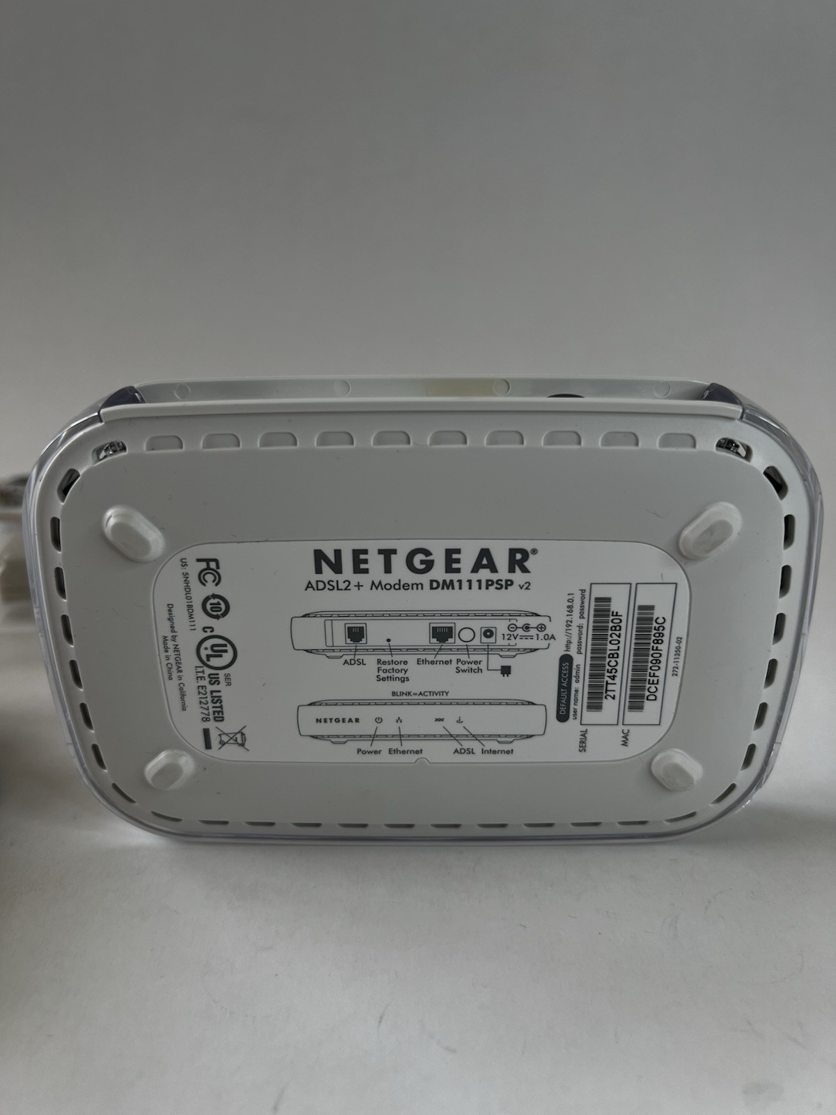 Netgear Broadband ADSL2+ Modem DM111PSP V2