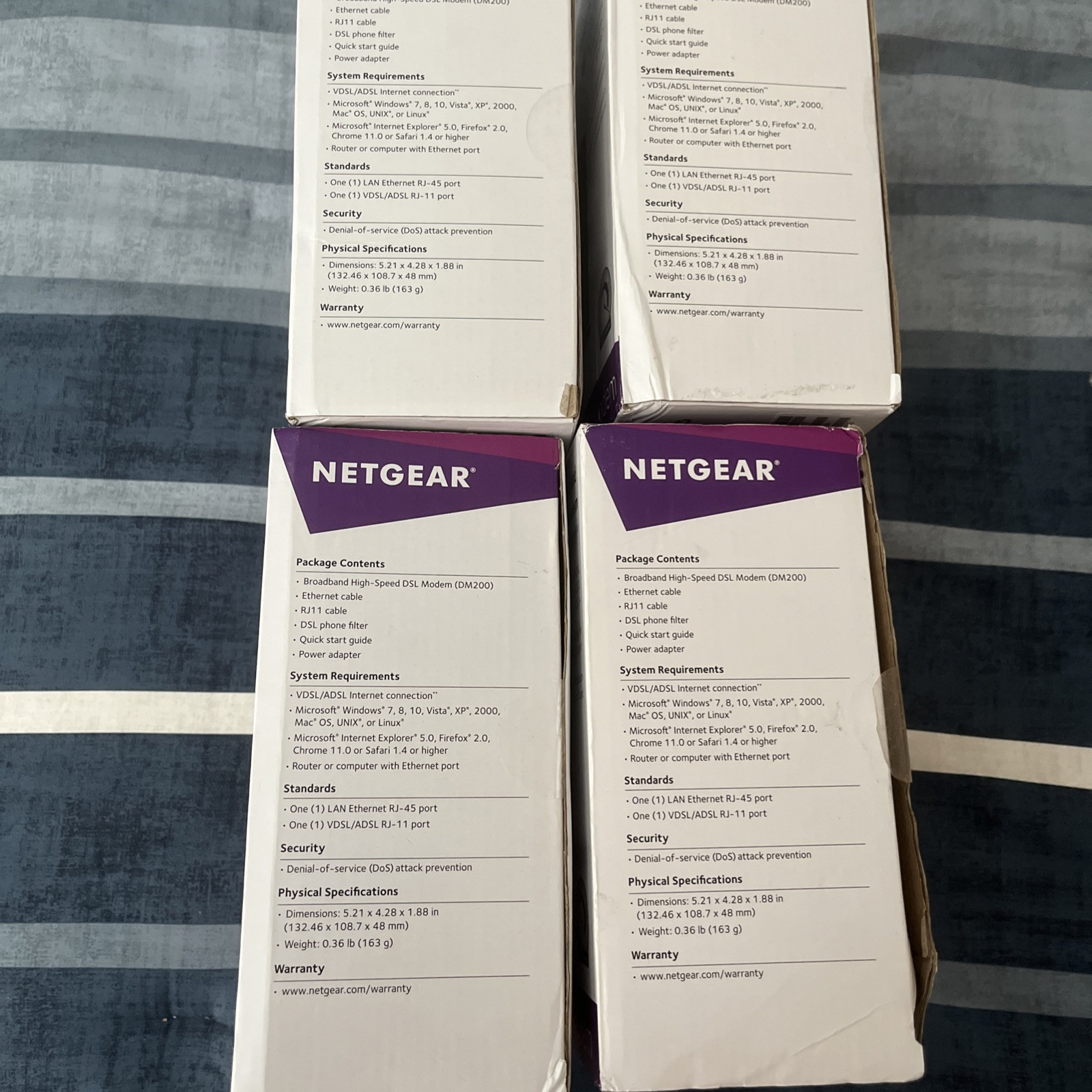 Lot of 4 NETGEAR Broadband High-Speed DSL Modem VDSL/ADSL (DM200)Open Box
