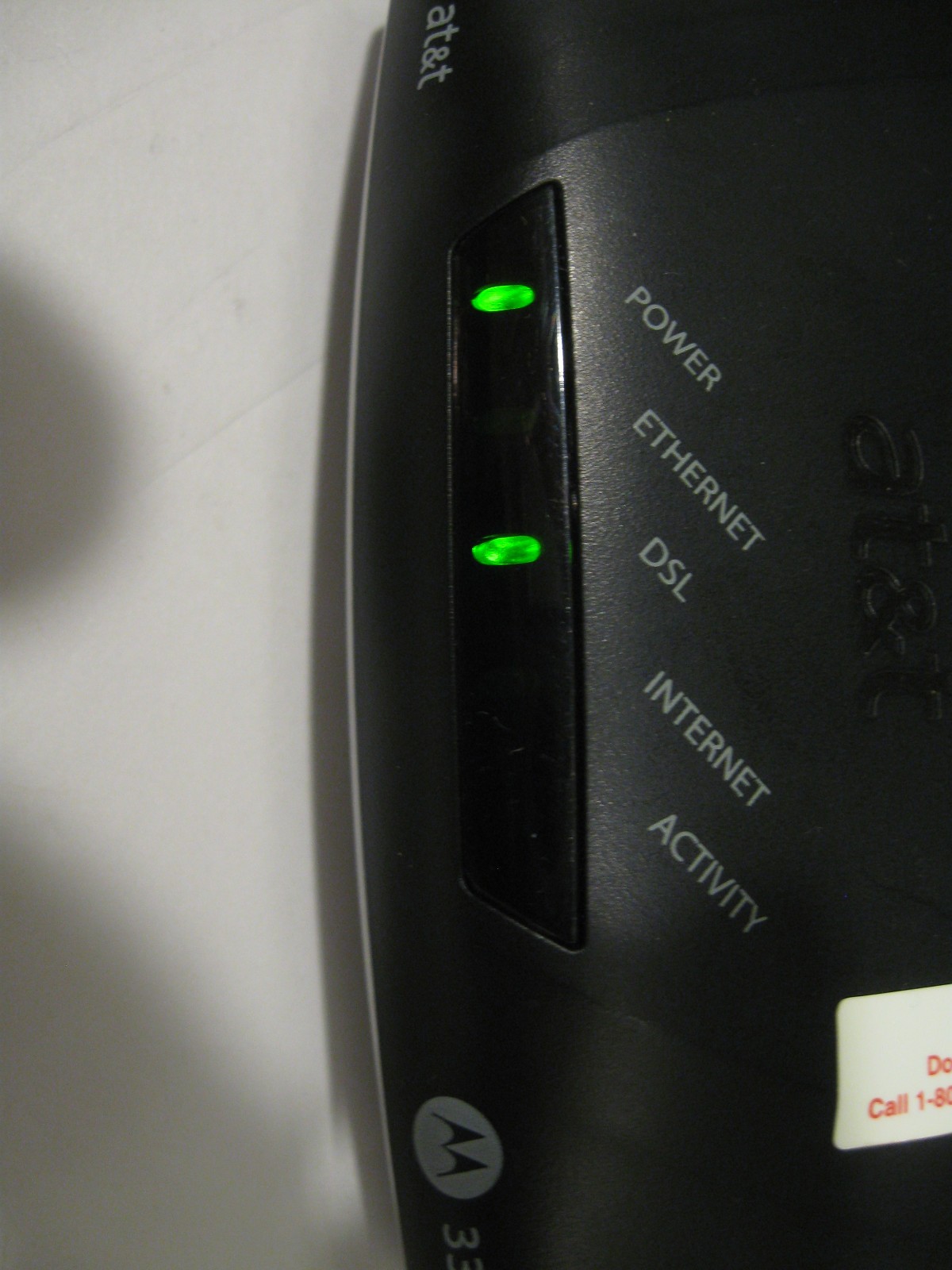 AT&T High Speed DSL Modem, power cord, and box: 3360, 58111-003-00