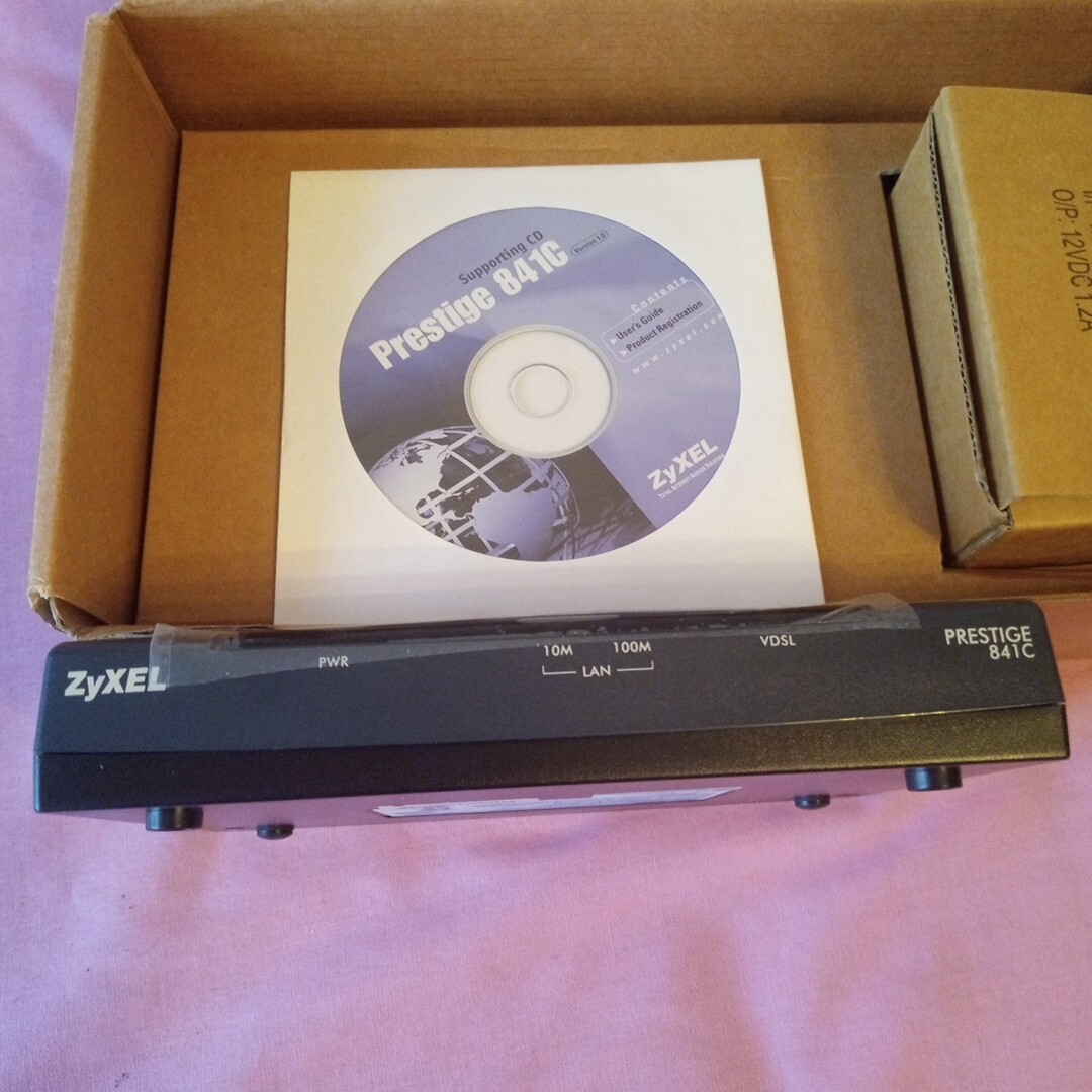 ZyXEL Prestige 841C VDSL Modem New old stock in box with cord dvd READ