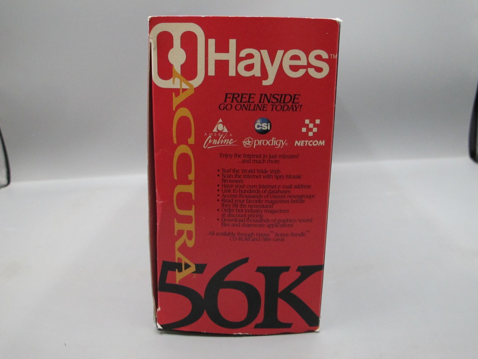 Vintage New Open Box Hayes Accura 56K V.90 External Computer PC Fax 4703US Modem