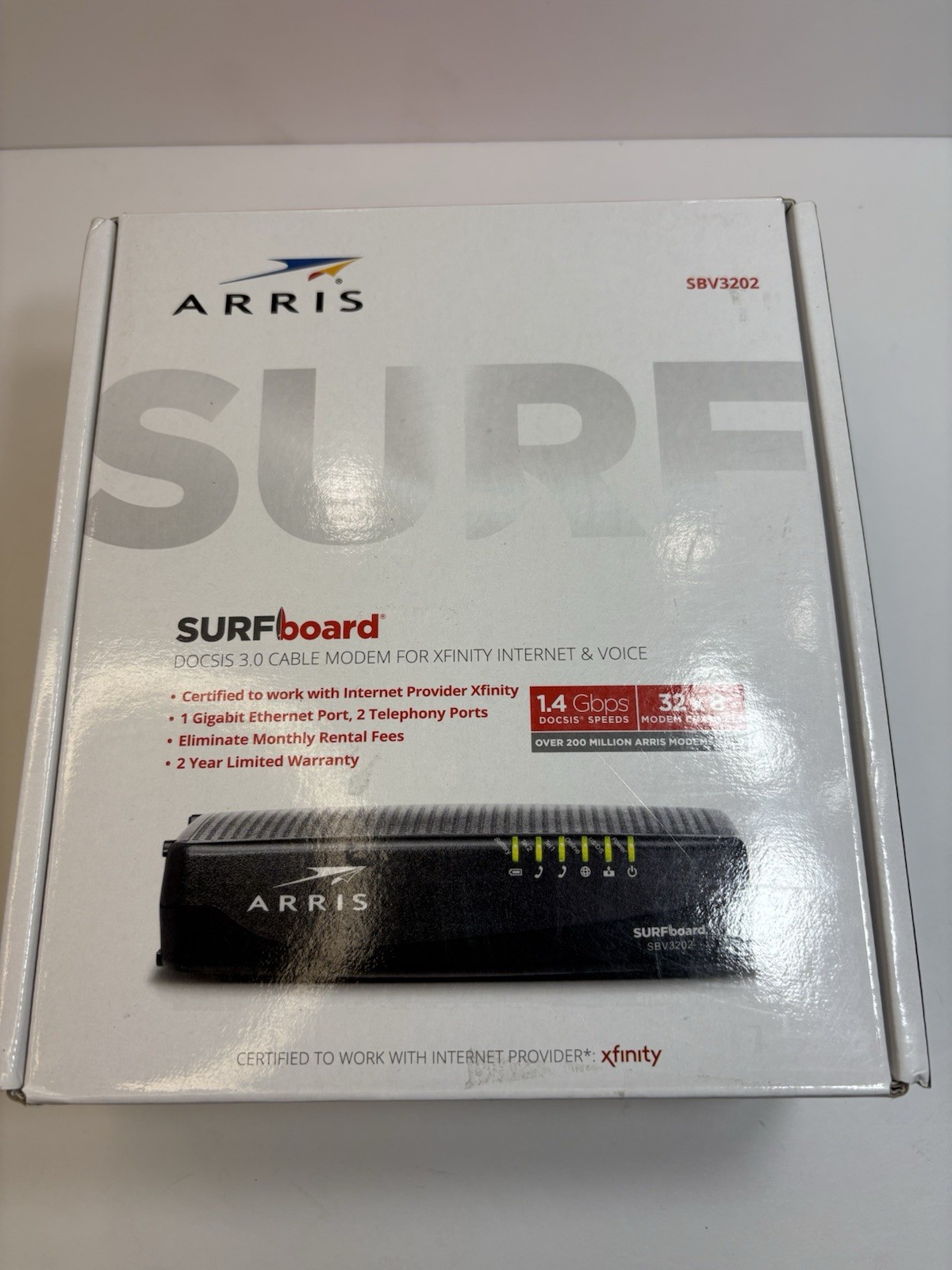 ARRIS SBV3202 Docsis 3.0 Voice Cable Modem – Black