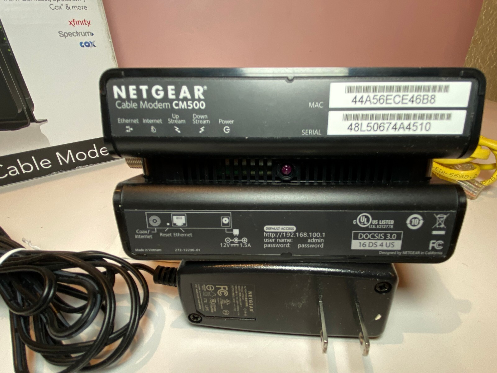 NETGEAR Cm500-1aznas 16×4 DOCSIS 3.0 Cable Modem Max Download Speeds of 686mbps