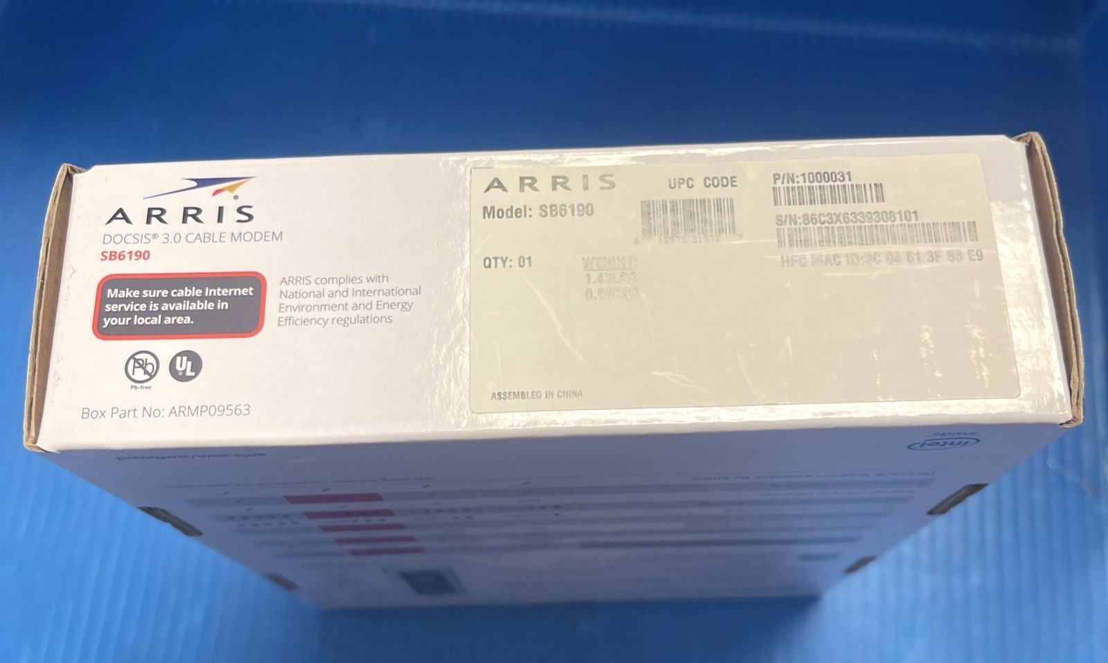 ARRIS SURFboard SB6190 DOCSIS 3.0 32 x 8 Gigabit Cable Modem