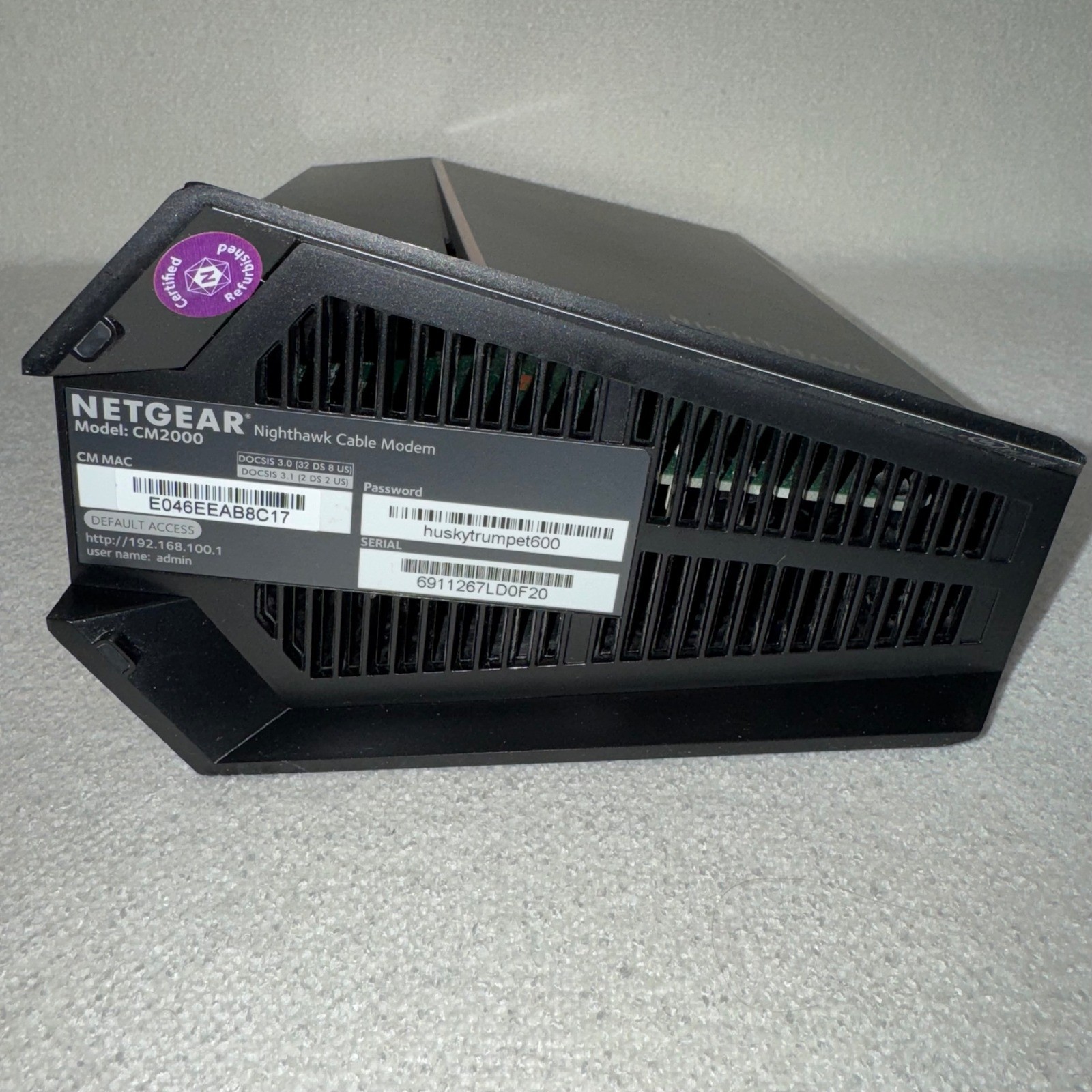 NETGEAR CM2000 Nighthawk DOCSIS 3.1 – 2.5 Gbps Internet Speed Cable Modem
