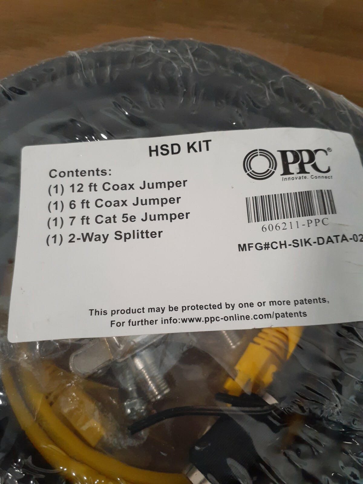 PPC HSD KIT Coax Jumpers, Cat 5e Jumper 2-Way Splitter Pack NEW