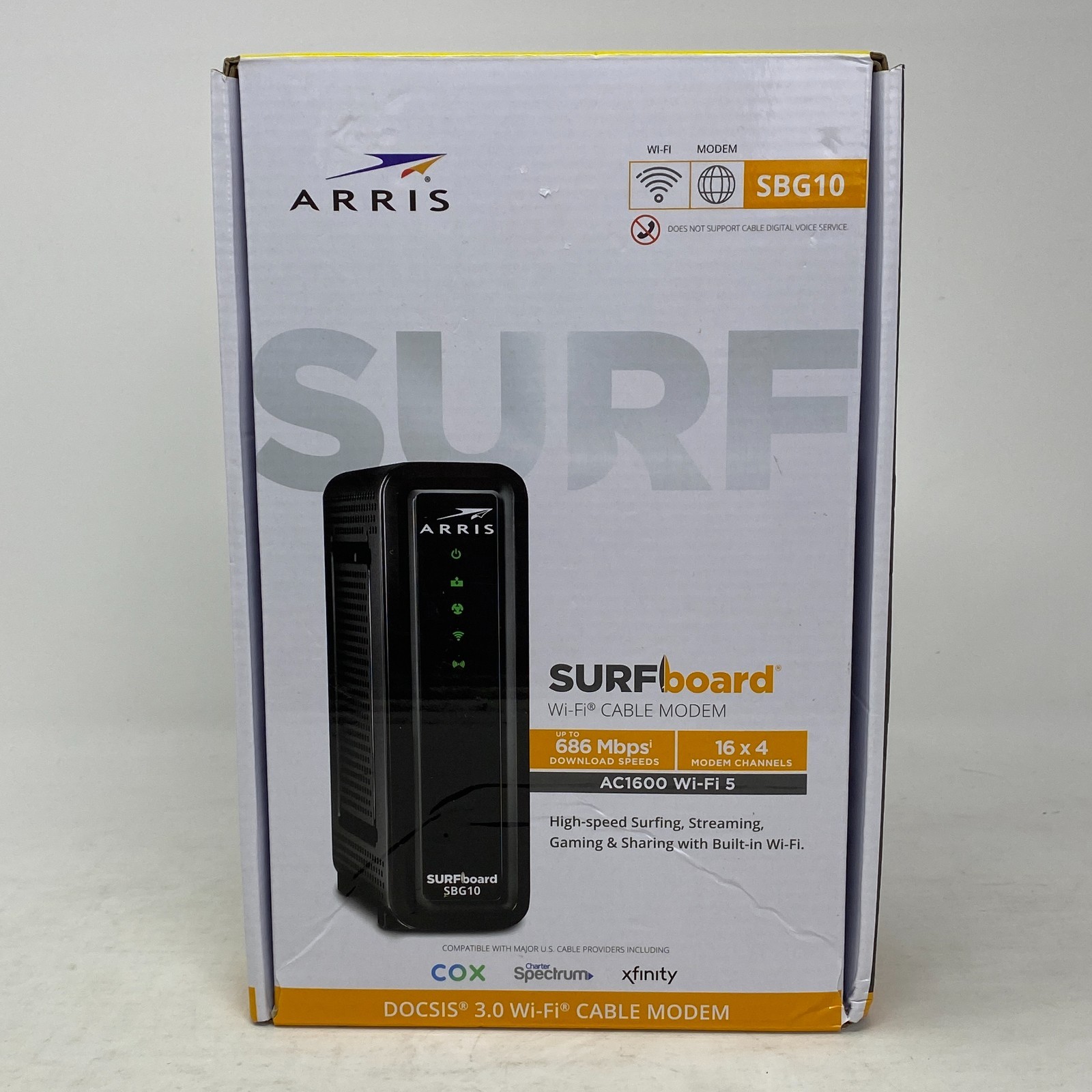 ARRIS Surfboard SBG10 Wi-Fi Cable Modem 16×4 DOCSIS 3.0 – TESTED