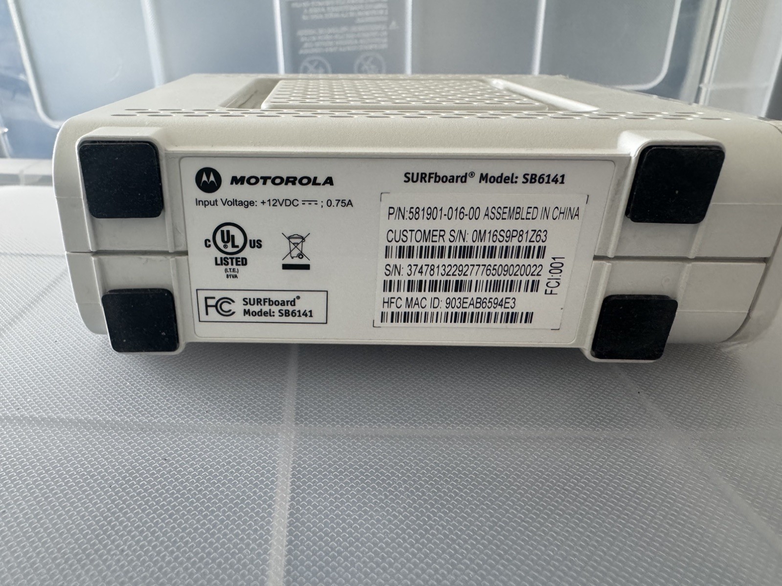 Motorola SURFboard SB6141 DOCSIS 3.0 Cable Modem 343 Mbps White