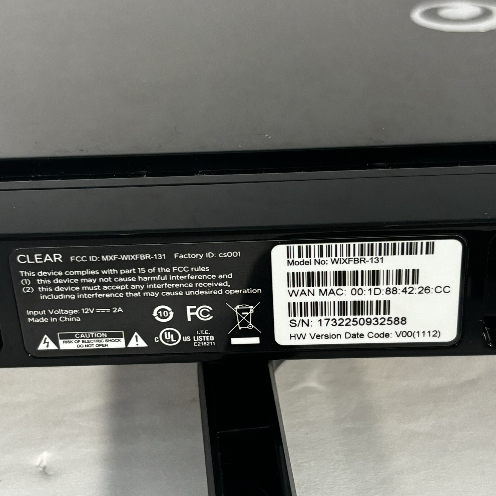 Clear Hub Modem WIXFBR-131