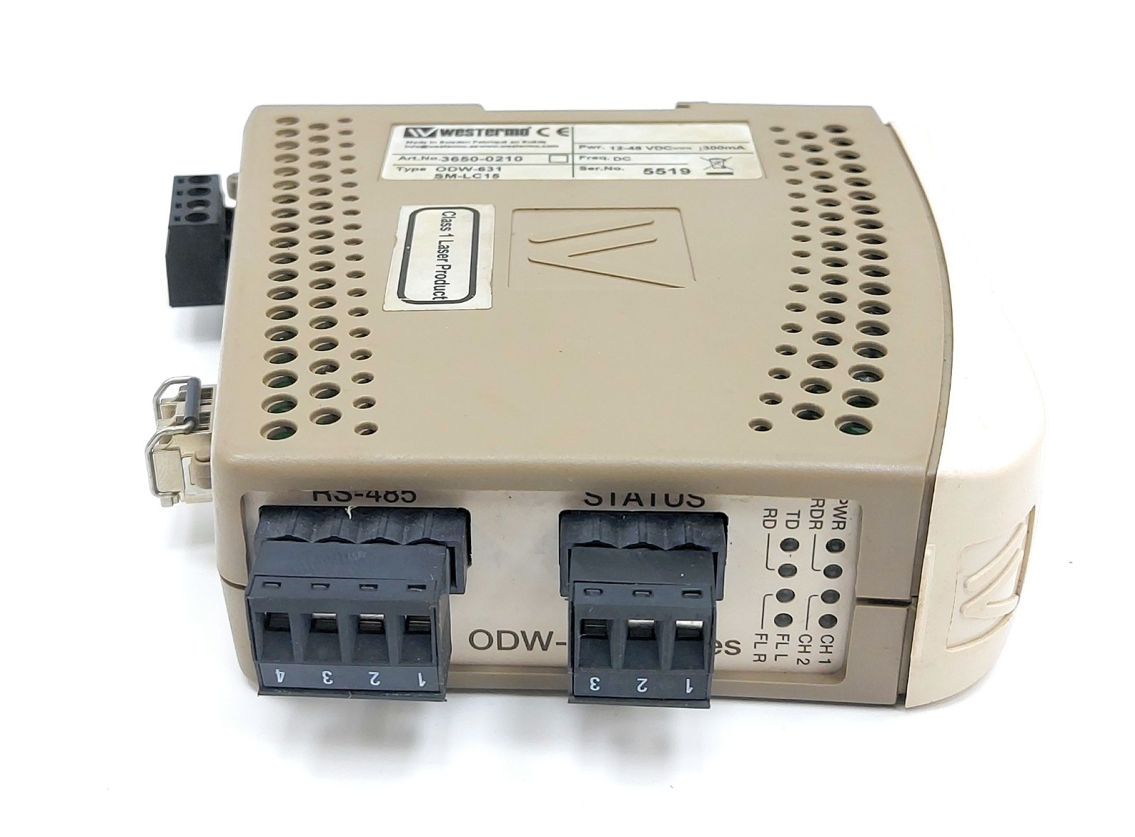Westermo Fiber Optic Modem ODW-631 SM-LC15 RS-485 to Single Mode 3650-0210