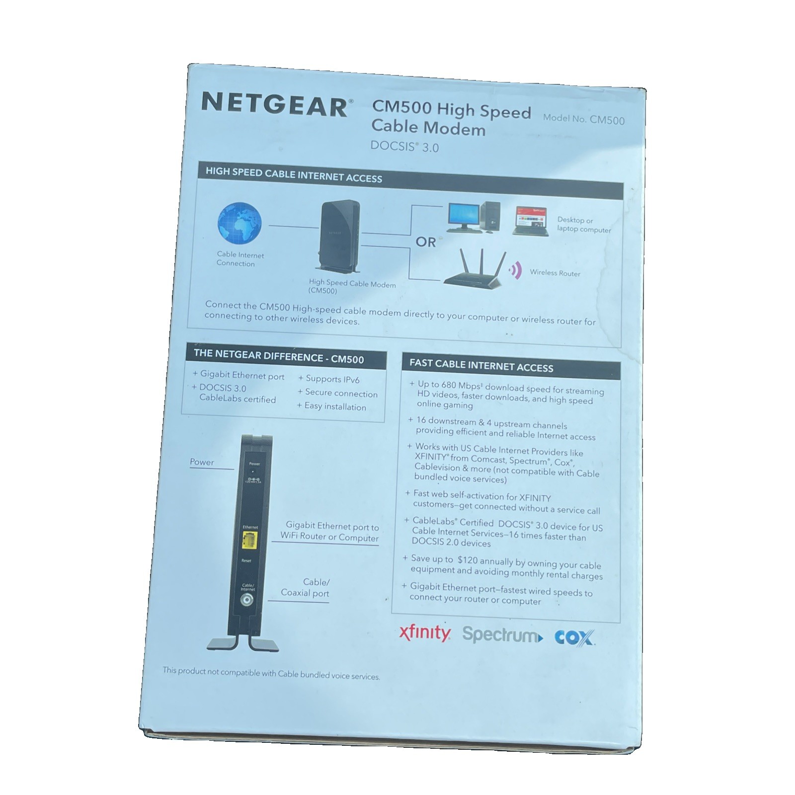 Netgear High Speed Cable Modem Model CM500