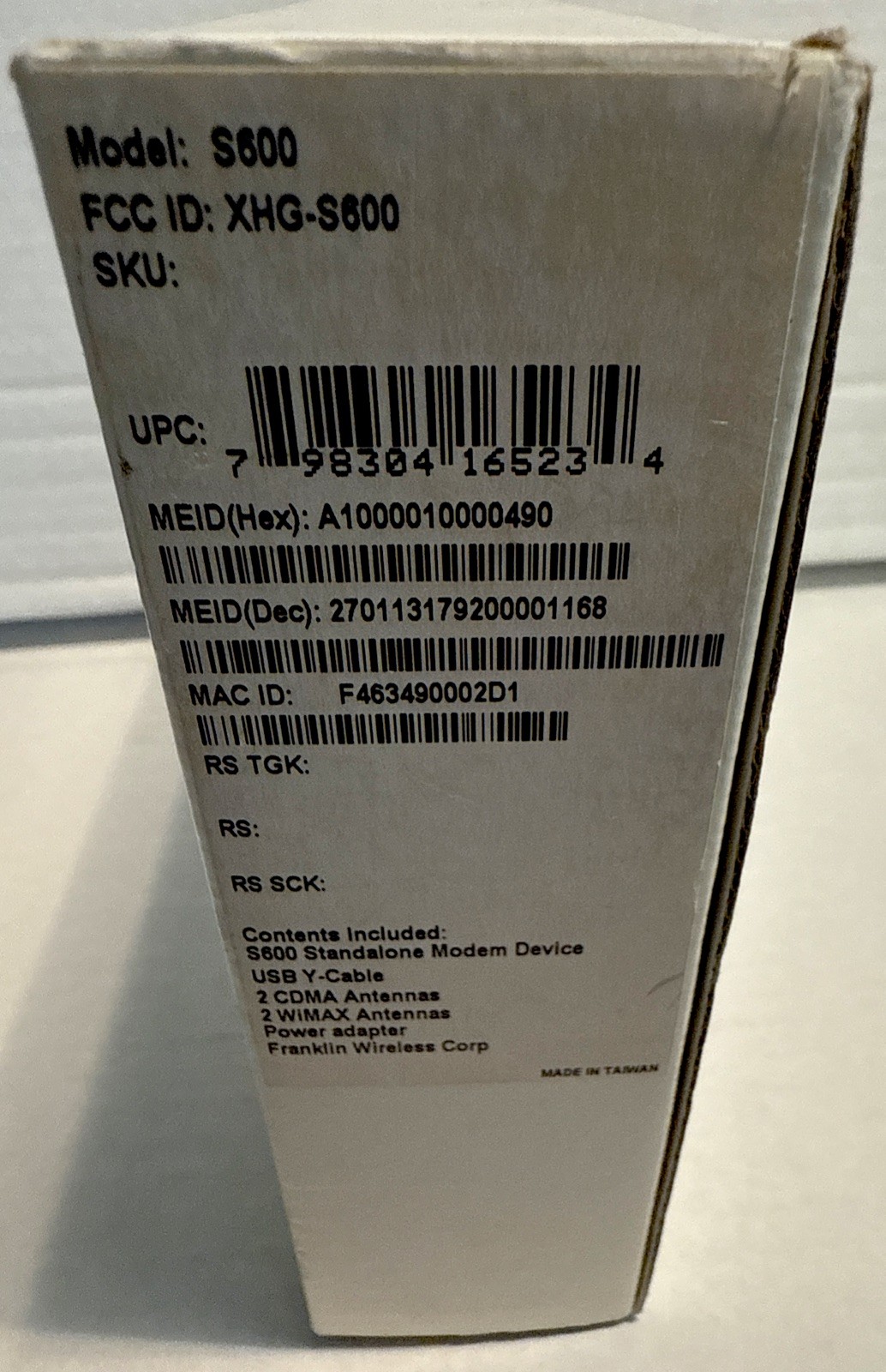 Franklin Wireless S600 3G USB Modem for ATM Digital Signage Kiosk M2M XHG-S600
