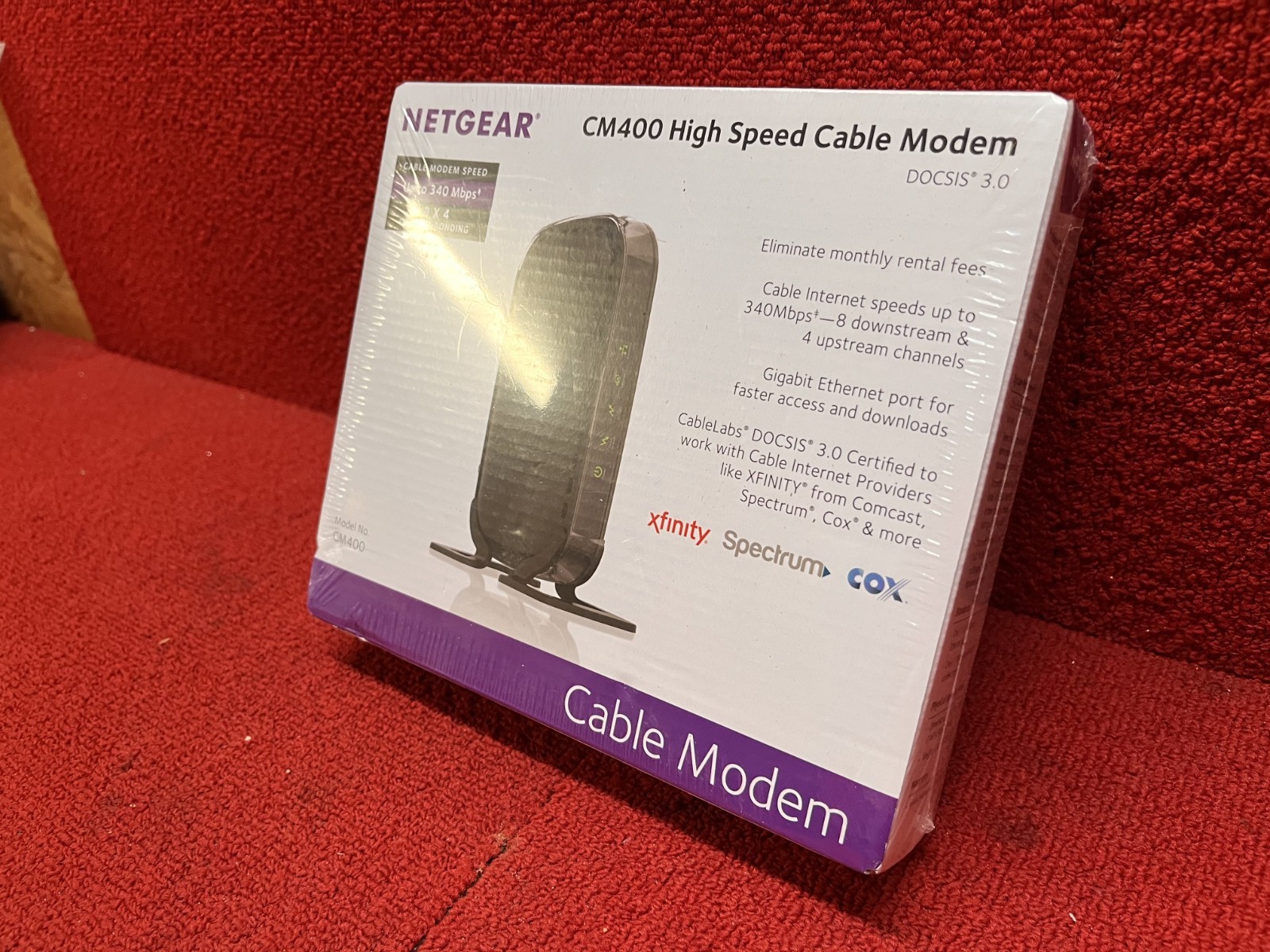 NIB Sealed NETGEAR High Speed Cable Modem DOCSIS 3.0 340MBPS #CM400 Good Cond