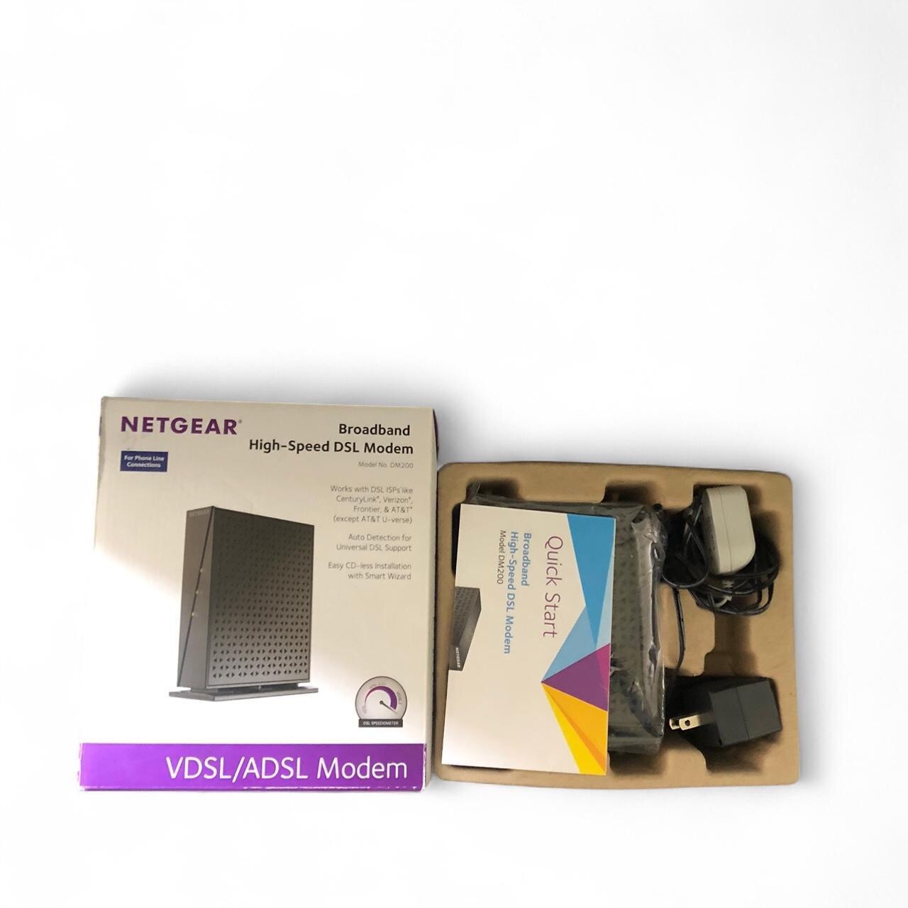 Netgear Broadband High Speed DSL Modem VDSL/ADSL DM200-100NAS NEW Open Box