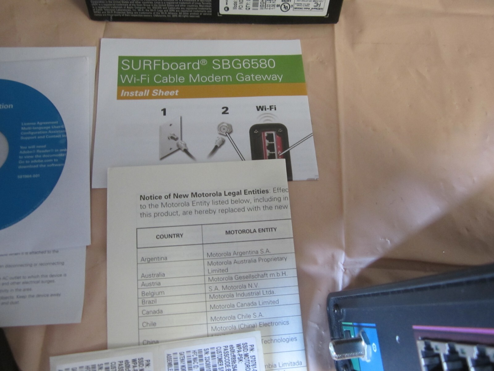 Motorola SBG6580 Surfboard eXtreme DOCSIS 3.0 Wireless Cable Modem Gateway Used)