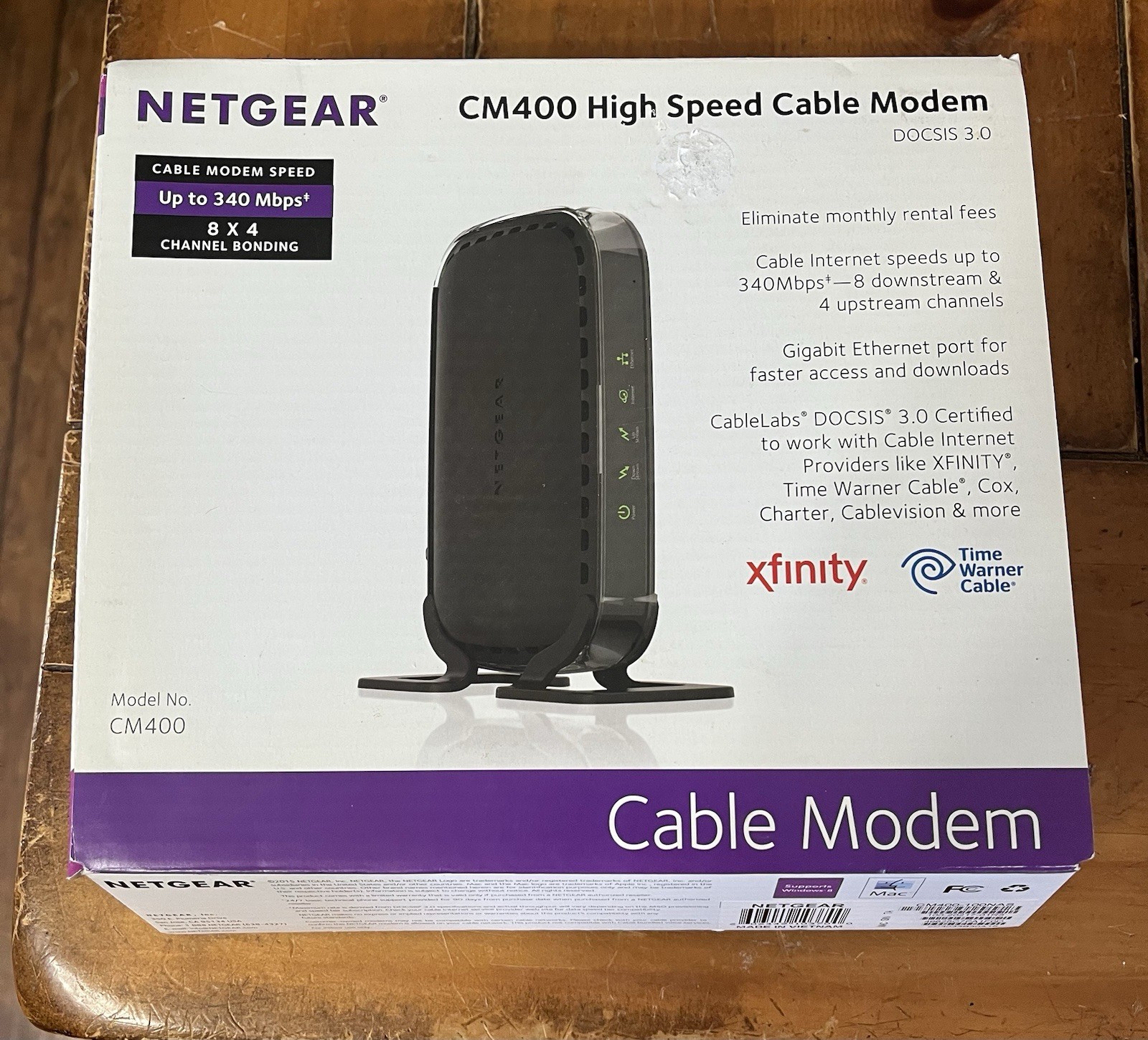 NETGEAR CM400 High Speed Cable Modem DOCSIS 3.0 New Complete Box Opened Package
