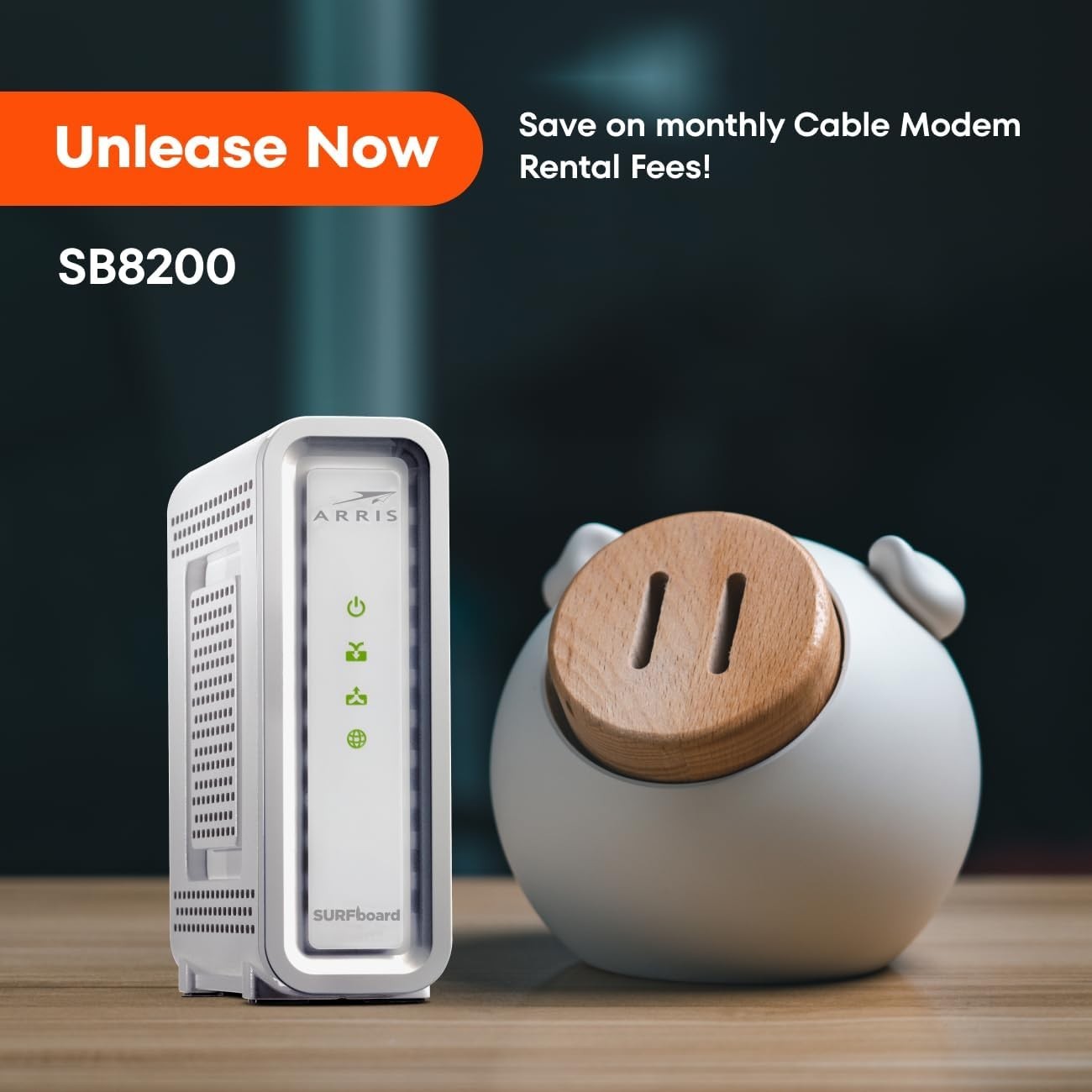 ARRIS SURFboard SB8200 DOCSIS 3.1 Multi‑Gig Cable Modem | 2 -1Gbps Ethernet Port