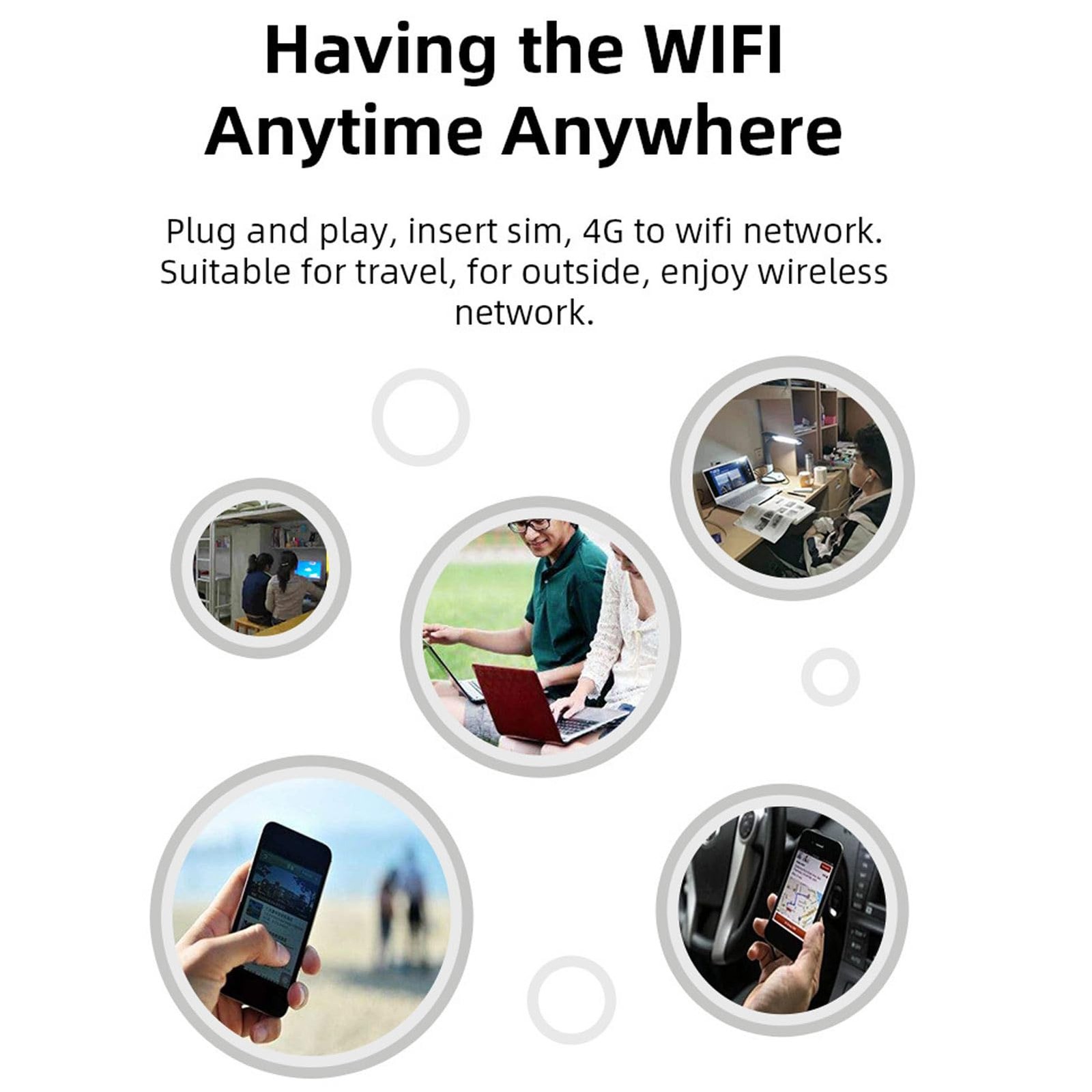 4G LTE USB WiFi Modem, High Speed 150Mbps Portable Travel Hotspot with SIM Ca…