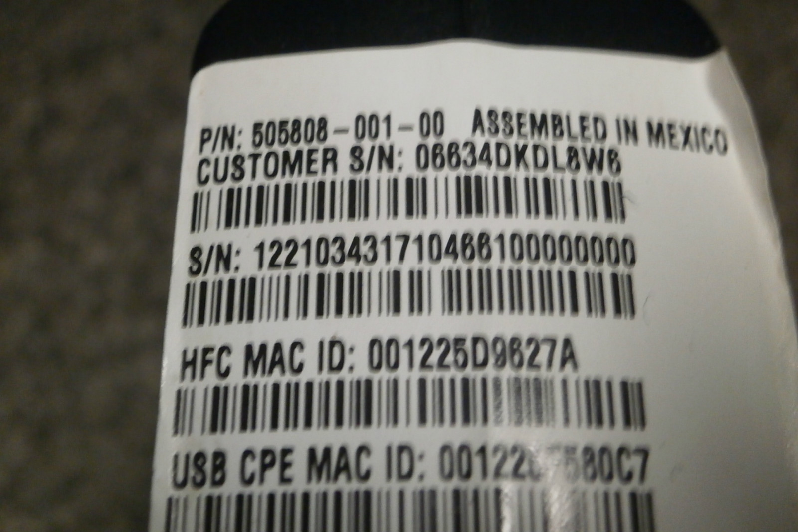 Motorola SURFboard SB5120 (505788-006-00) 38.91 Mbps Cable Modem