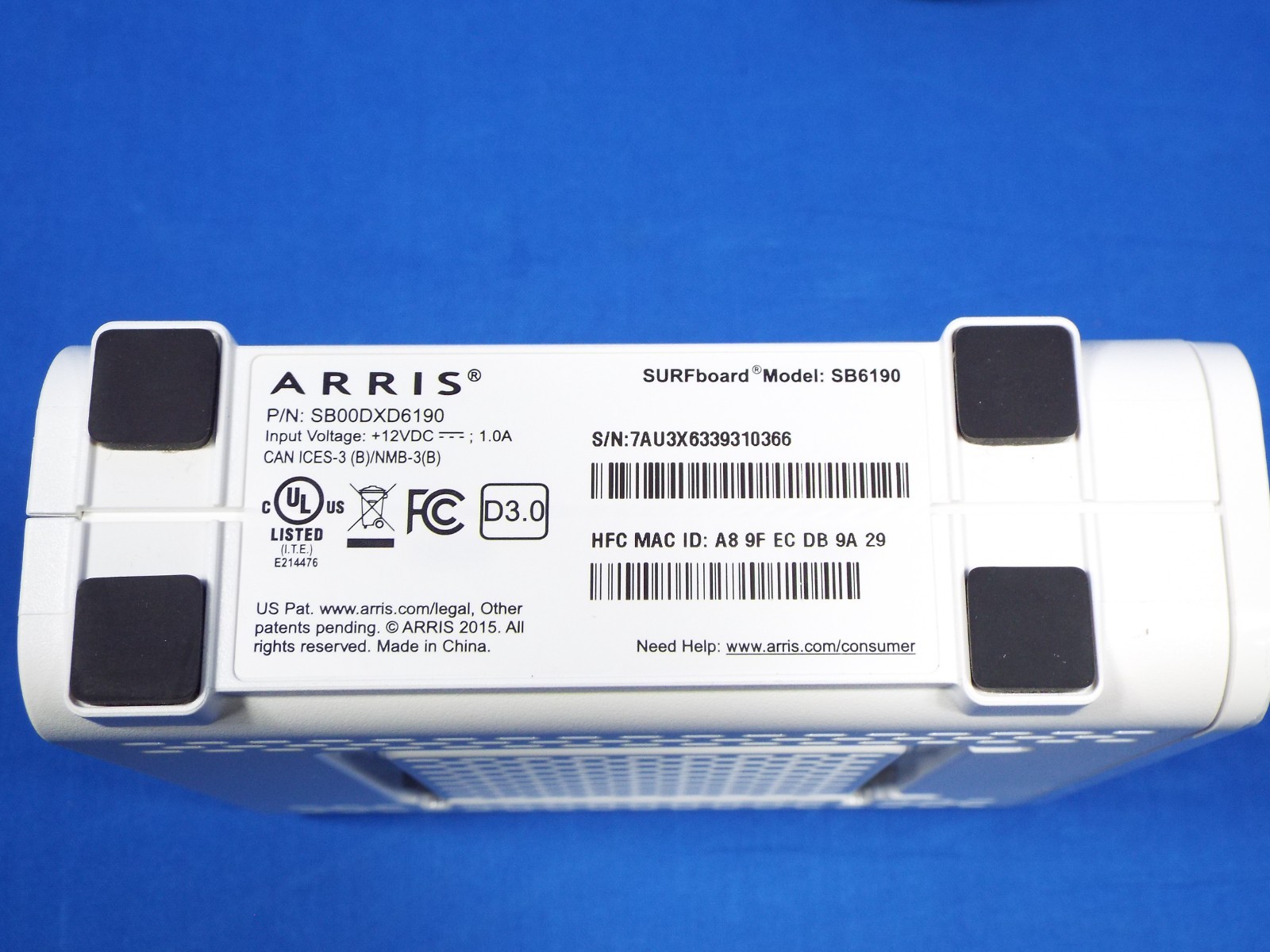 Arris Surfboard SB6190 Cable Modem Docsis 3.0 32×8