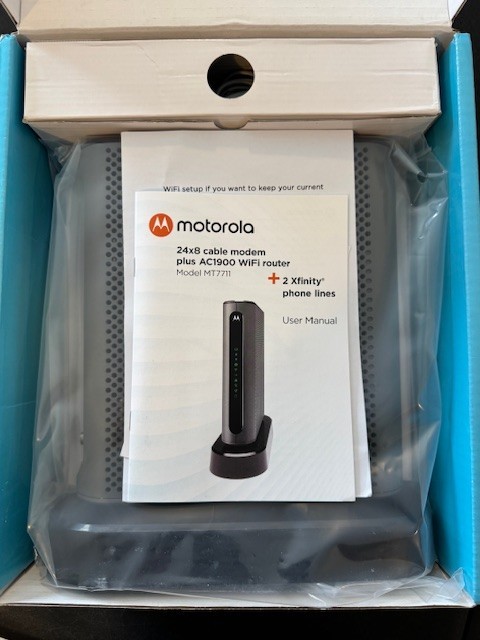 Motorola MT7711 24X8 Cable Modem and AC1900 Dual Band Wi-Fi Gigabit Router