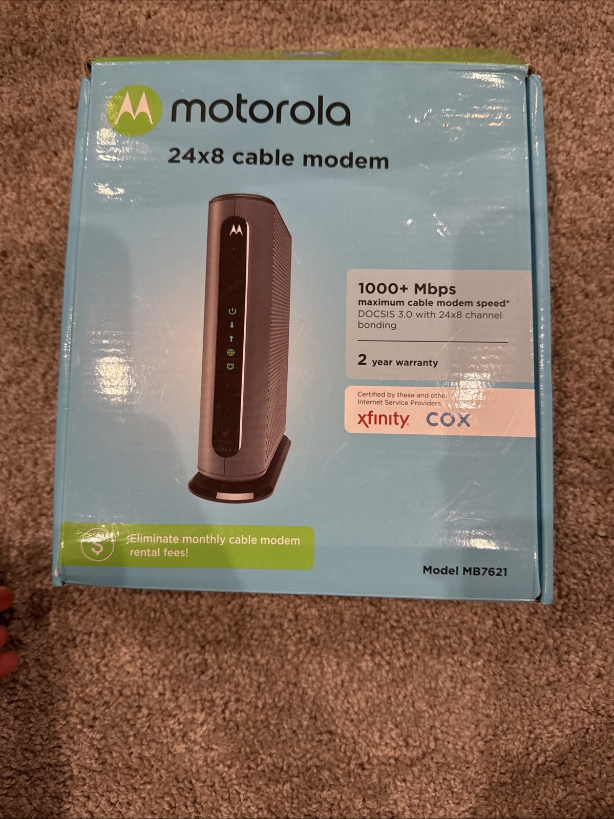 Motorola MB7621-10 1000 Mbps Cable Modem Docsis 3.0 xfinity comcast cox