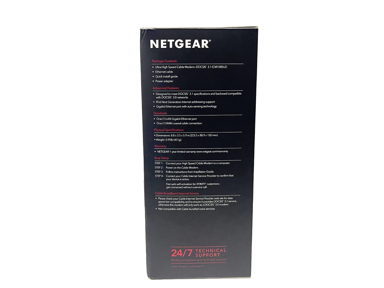 NETGEAR CM1000v2 DOCSIS 3.1 Gigabit Cable Modem NEW Open Box Fast Shipping
