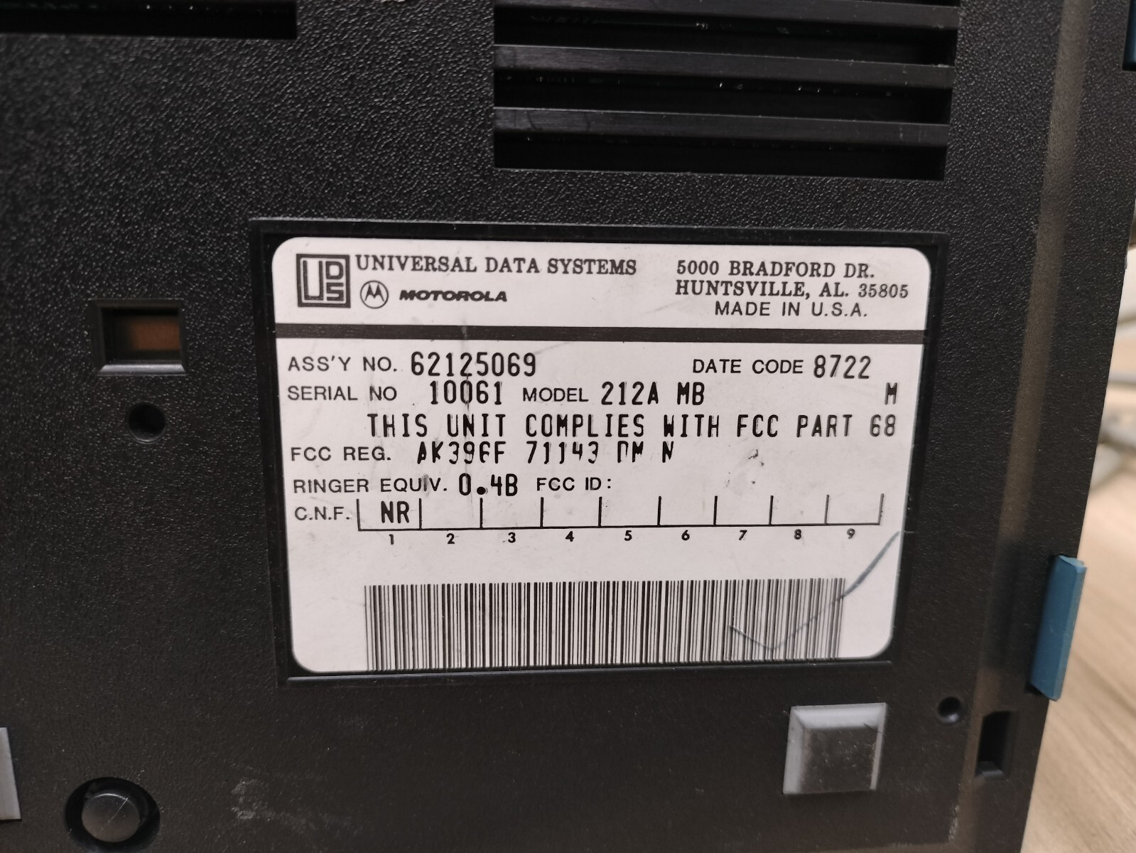 Motorola Universal Data Systems 212A