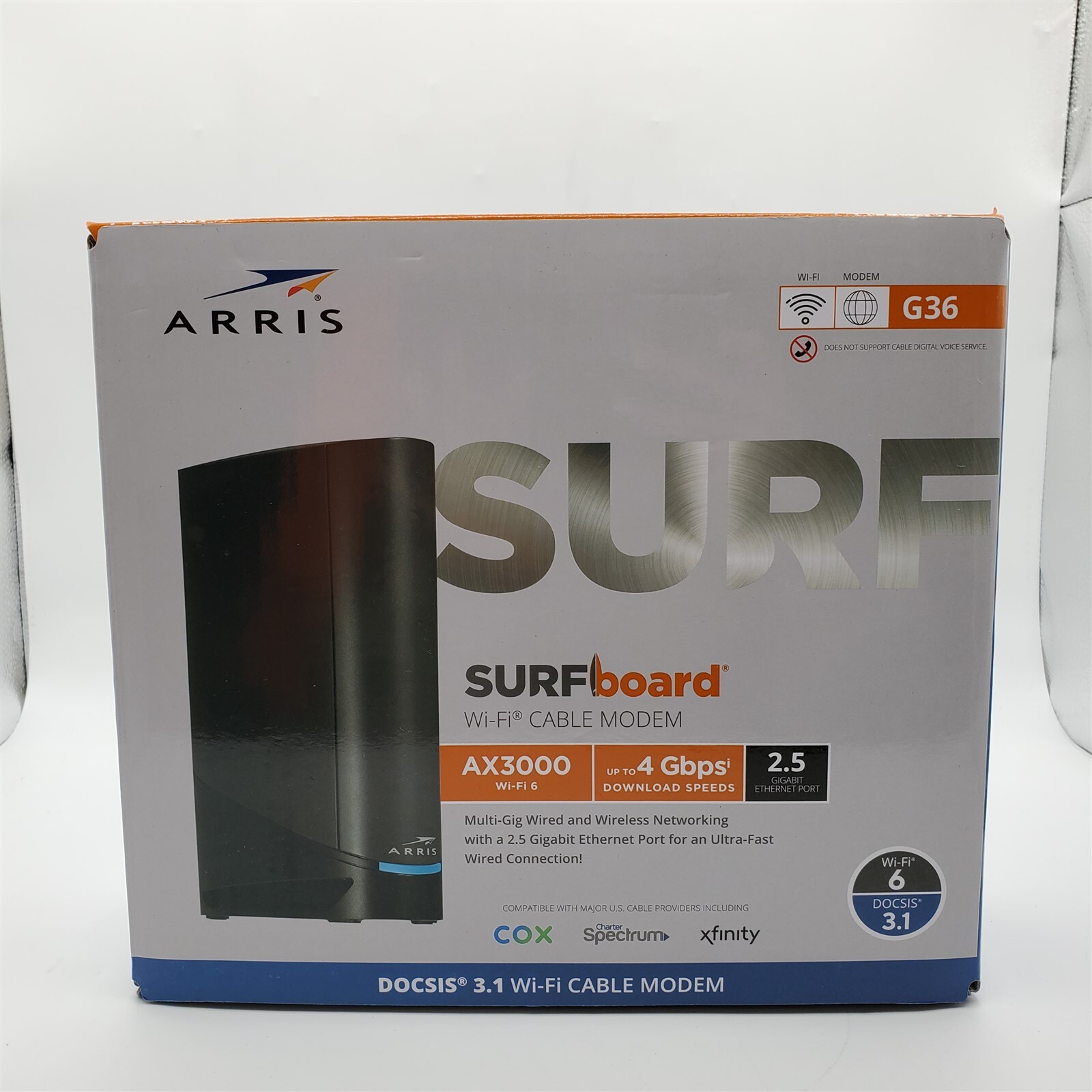 ARRIS Surfboard G36 DOCSIS 3.1 Multi-Gigabit Cable Modem & AX3000 Wi-Fi Router