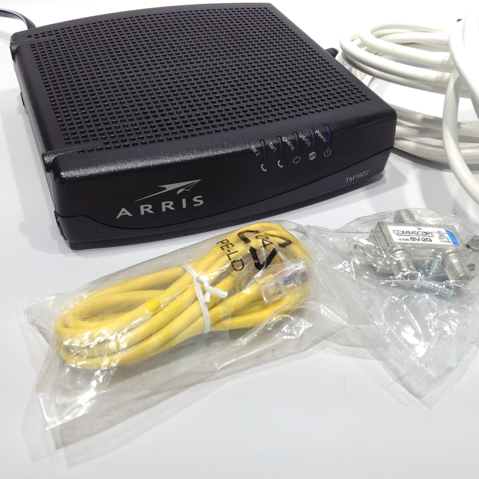 ARRIS Touchstone TM1602A Telephony Cable Modem16x4 Docsis 3.0 – MODEM w/ CORDS