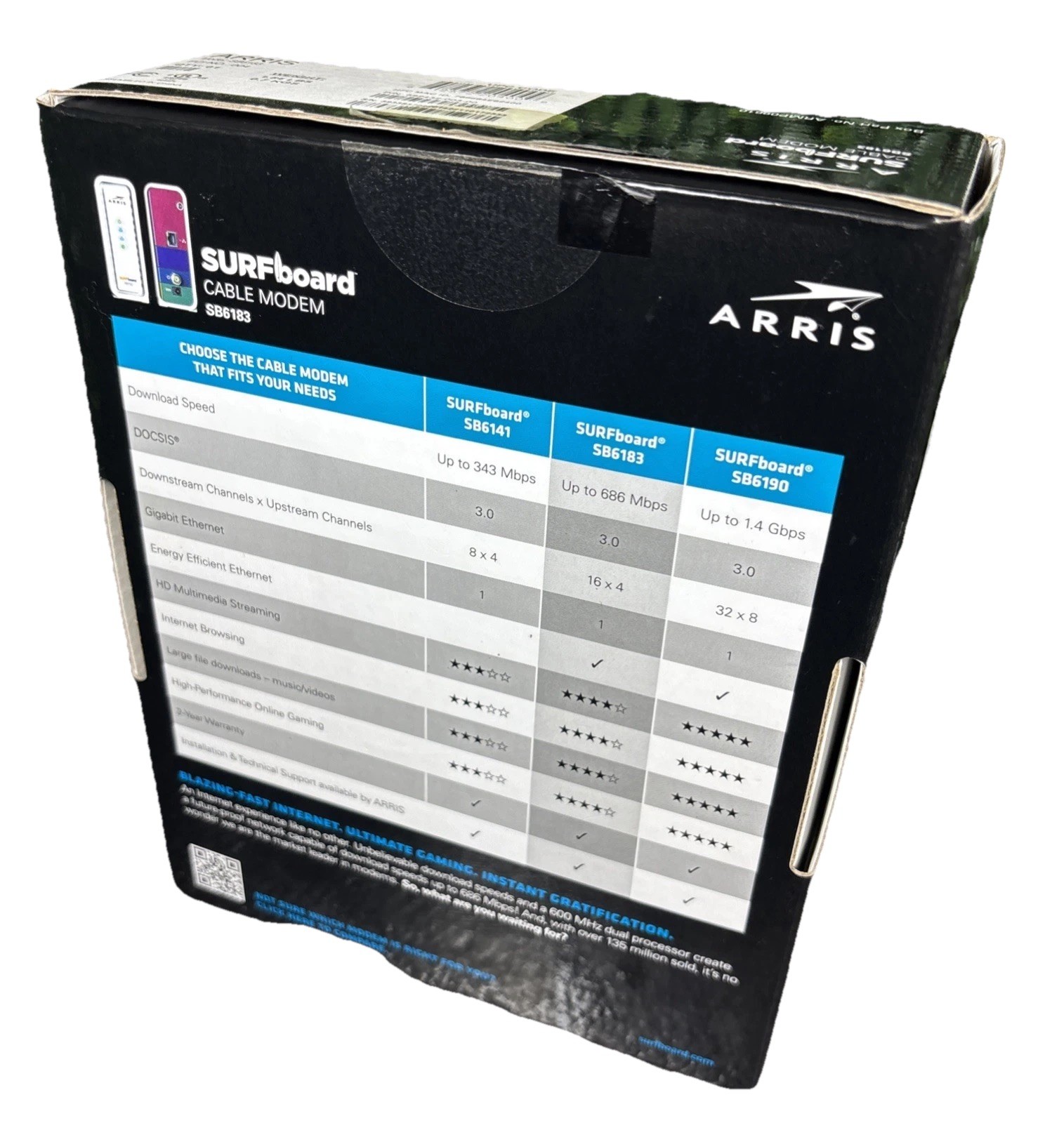 Arris SURFboard SB6183 DOCSIS 3.0 Cable Modem White New Open Box !!