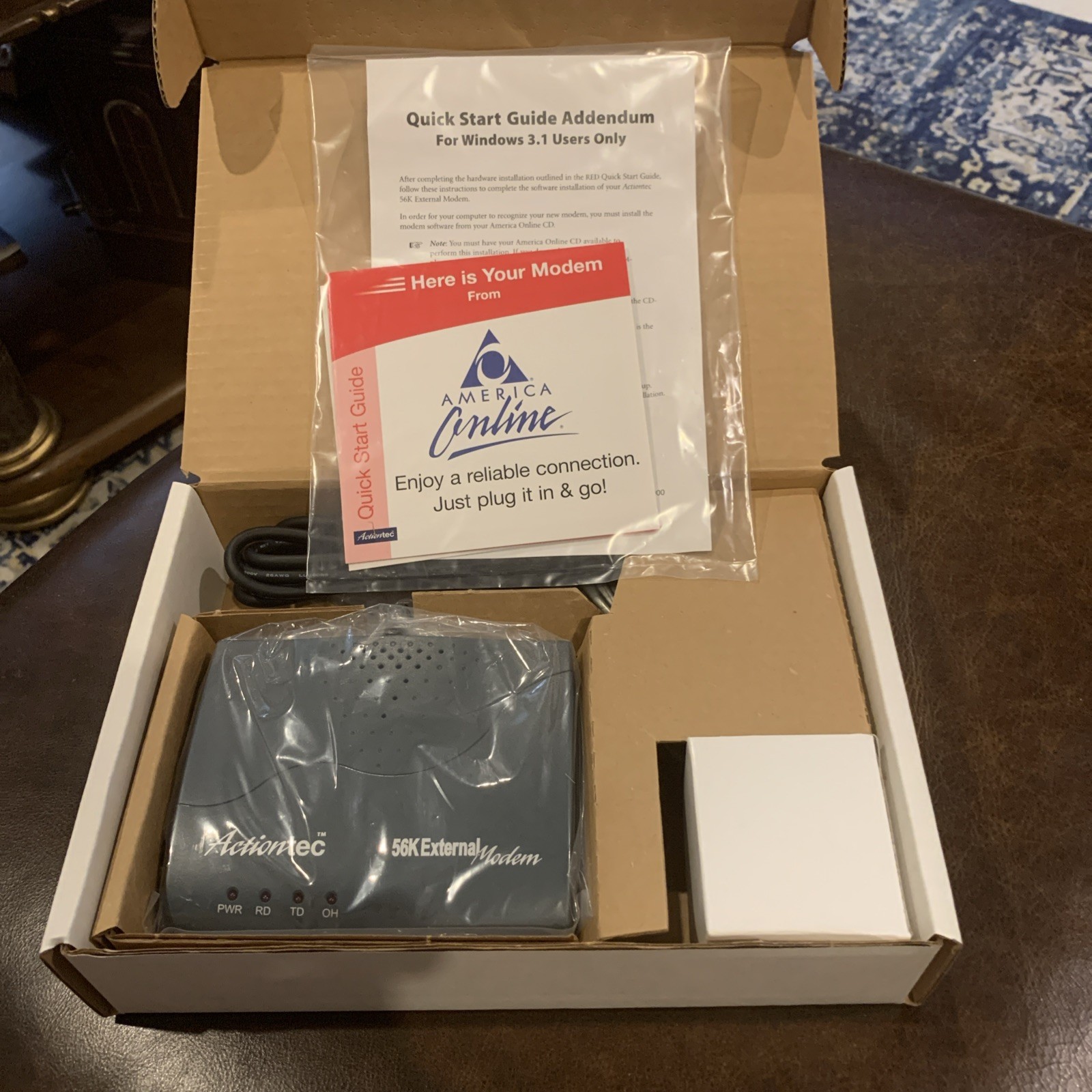 Actiontec Modem Kit from AOL NEW SEALED EX56012-04 America Online VINTAGE 14273