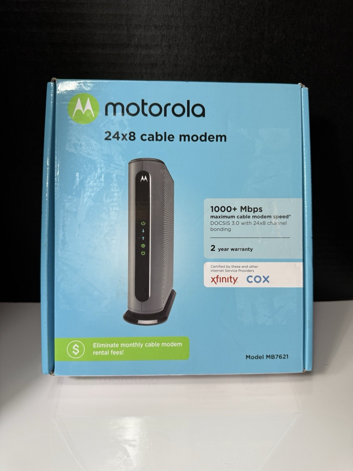 Motorola MB7621 Cable Modem Docsis 3.0 1000+ Mbps Xfinity Cox 24×8 Router