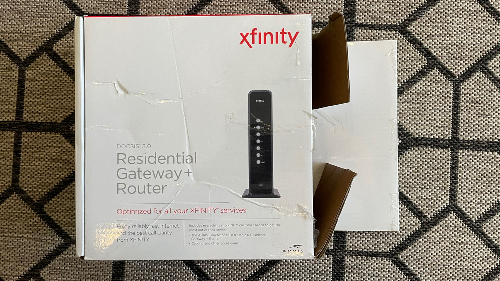 ARRIS Xfinity TG862G/CT Residential Gateway & Router (Parts Only) w/ Battery
