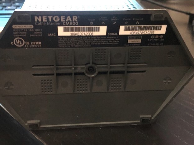 NETGEAR CM600 DOCSIS 3.0 Cable Modem Cox Comcast Spectrum Xfinity Excellent