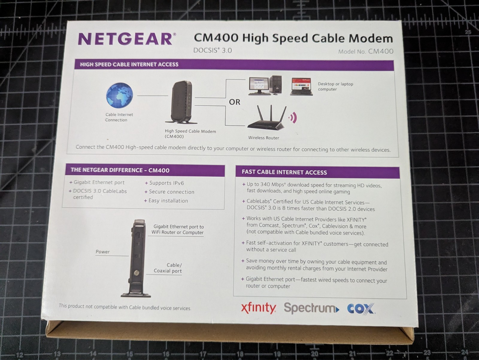 Netgear DOCSIS 30 (CM400-100NAS) 340 Mbps