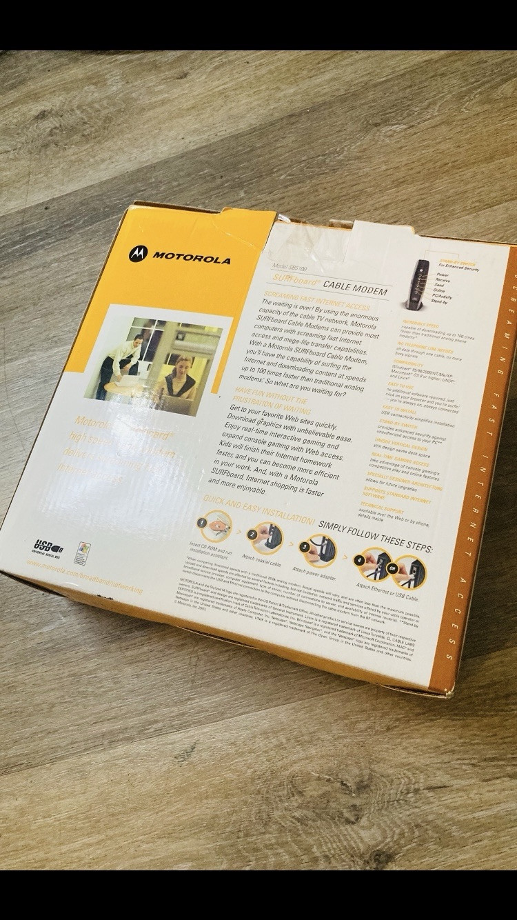 Motorola SURFboard Cable Modem Black Model SB5100 External Home Networking NIB