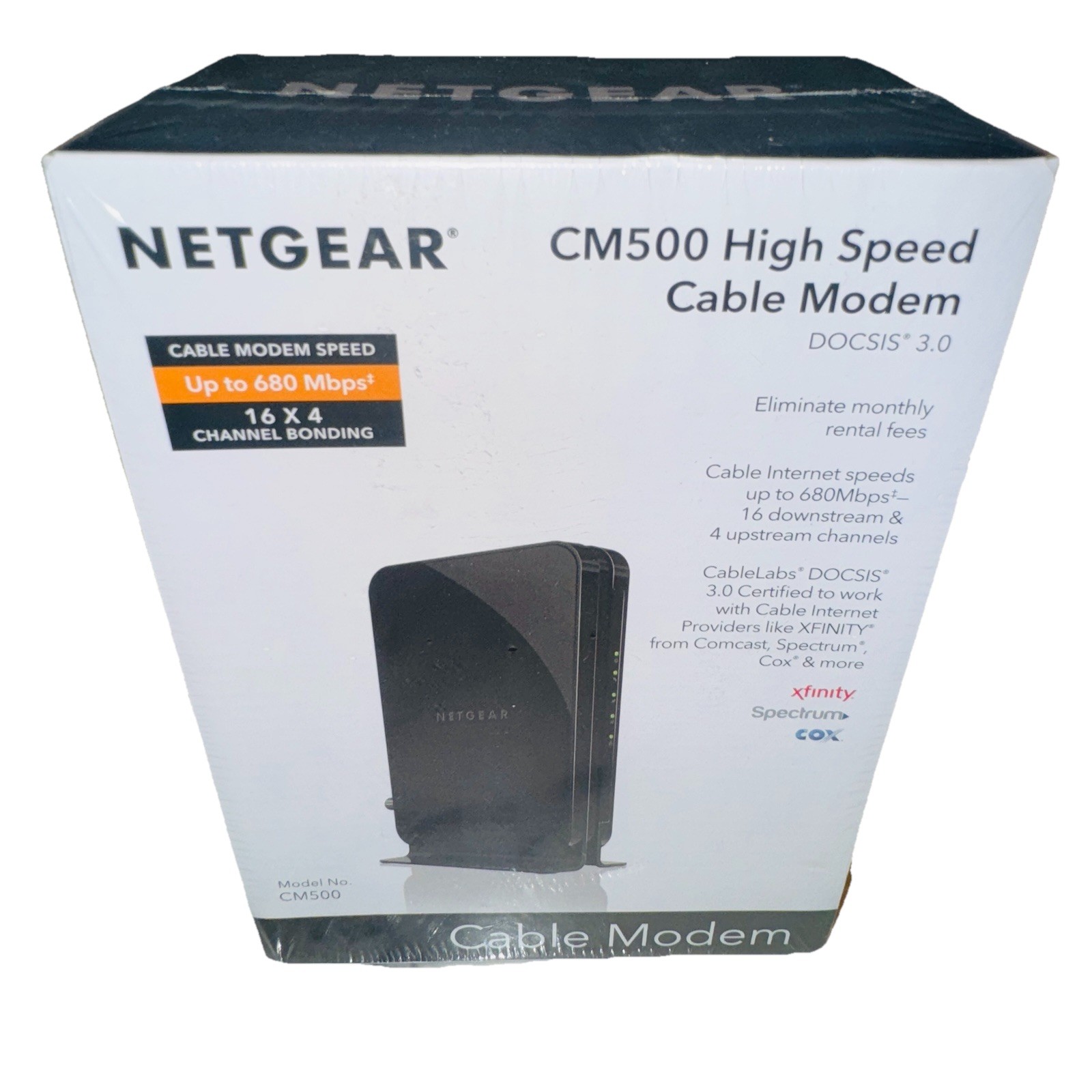 NEW SEALED NETGEAR CM500-1AZNAS 16×4 DOCSIS 3.0 Cable Modem Speeds of 686mbps