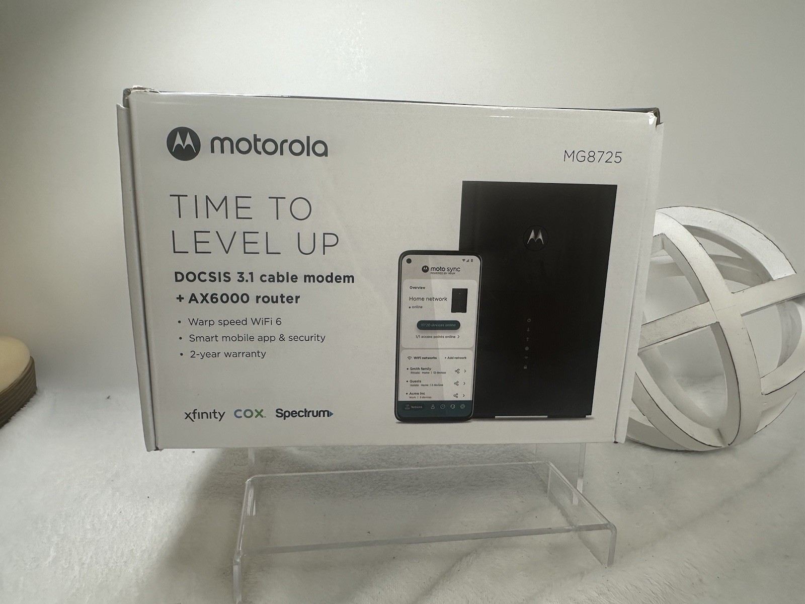 Motorola MG8725 AX6000 DOCSIS 3.1 Cable Modem Router OPEN BOX