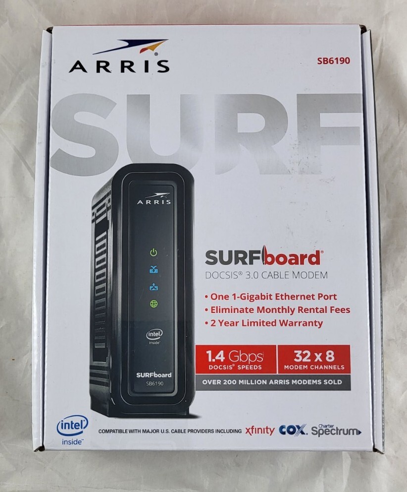 ARRIS Cable Modem DOCSIS 3.0 Gbps 32 x 8 SURFboard SB6190 Black 0R12440#2