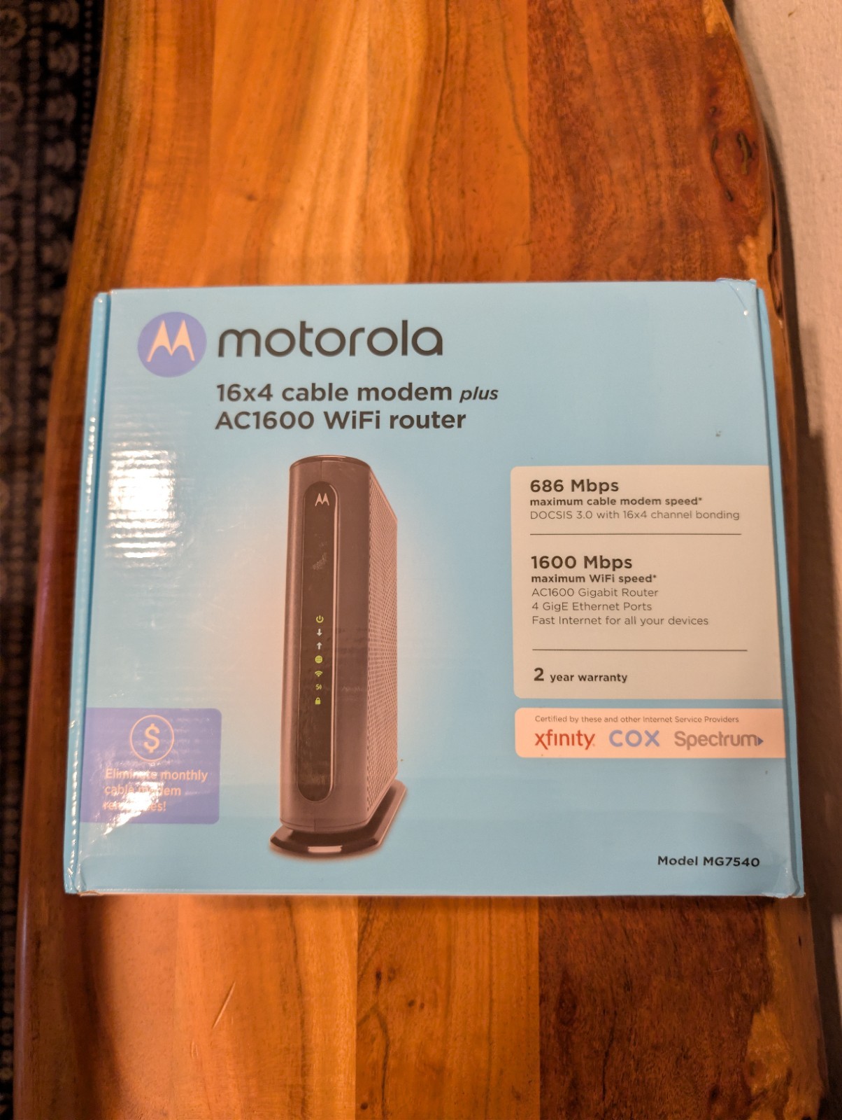 Spectrum Cox Xfinity Motorola MG7540-10 16×4 Cable Modem AC1600 Wifi Router