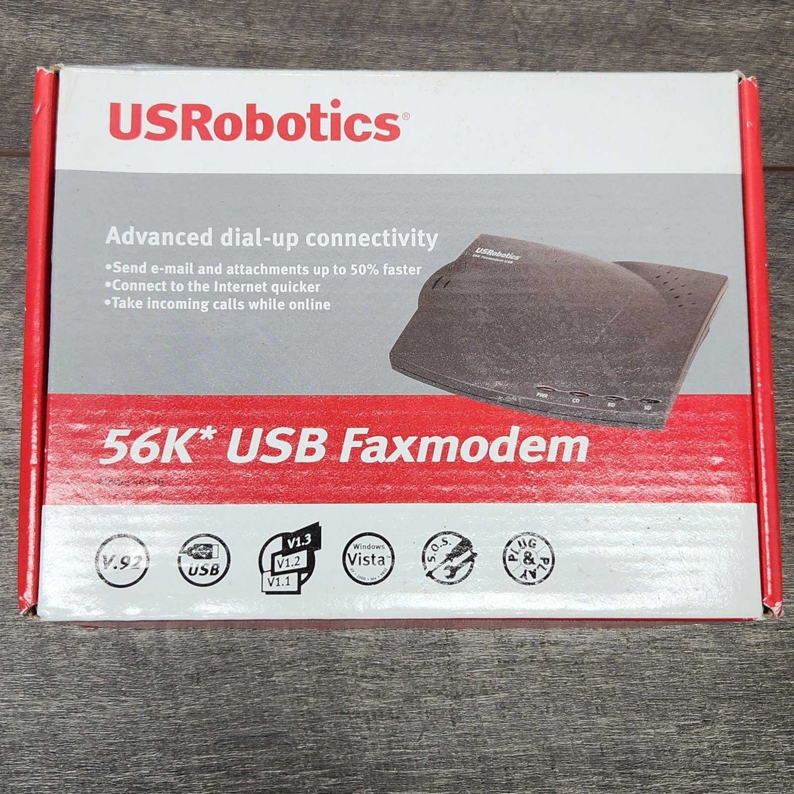 USRobotics 56K Model 5633B External USB Faxmodem Dial-Up Windows Vista XP 2000